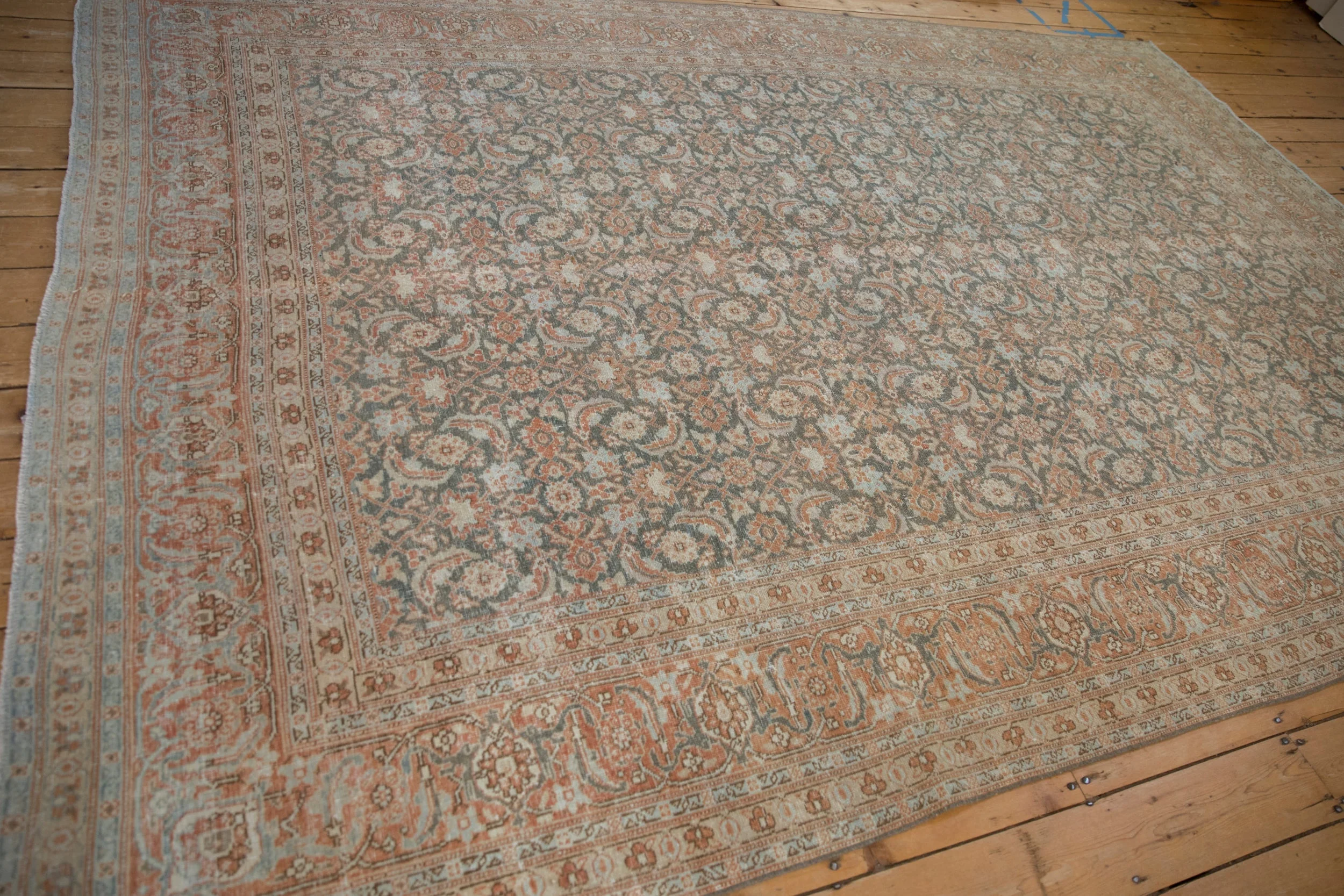 7.5x11 Vintage Distressed Tabriz Carpet - Image 9