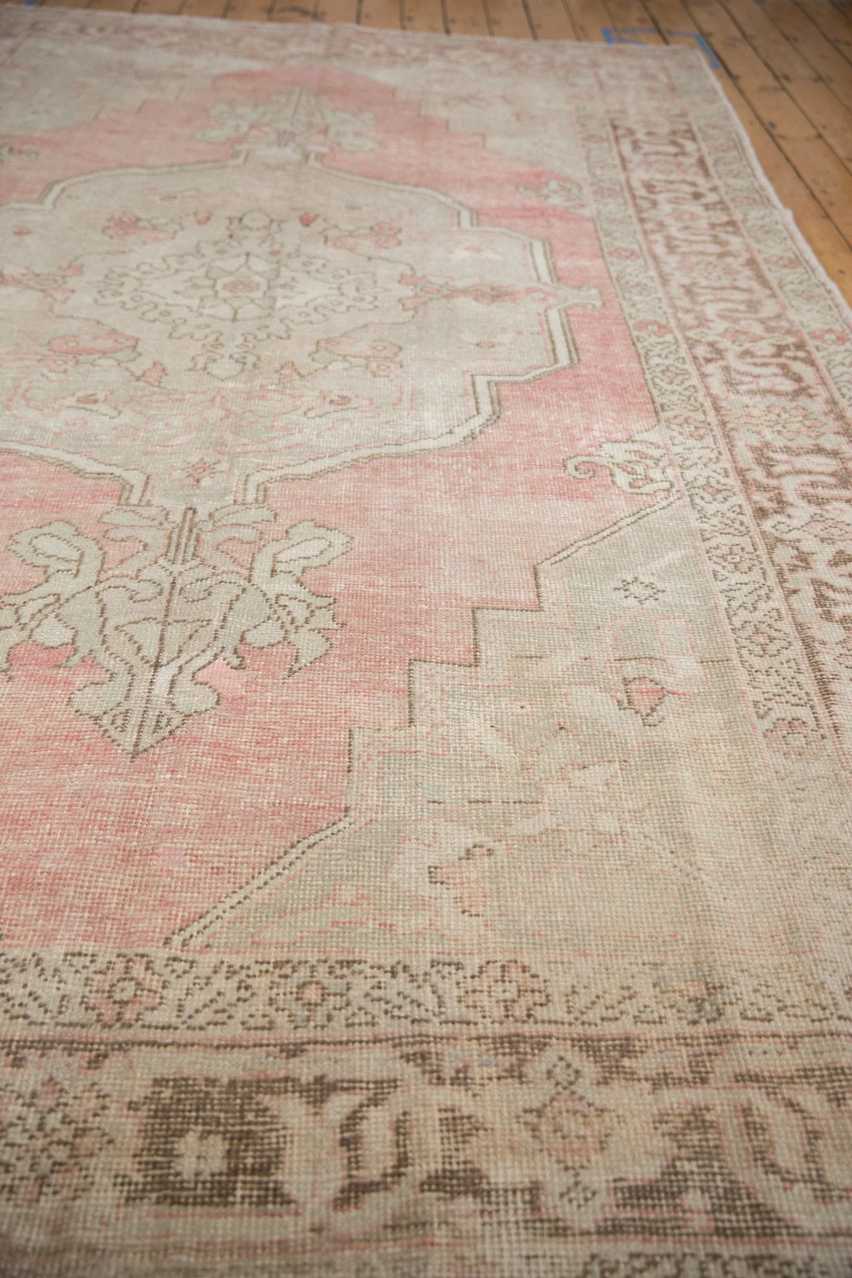 7.5x12 Vintage Distressed Oushak Carpet - Image 6