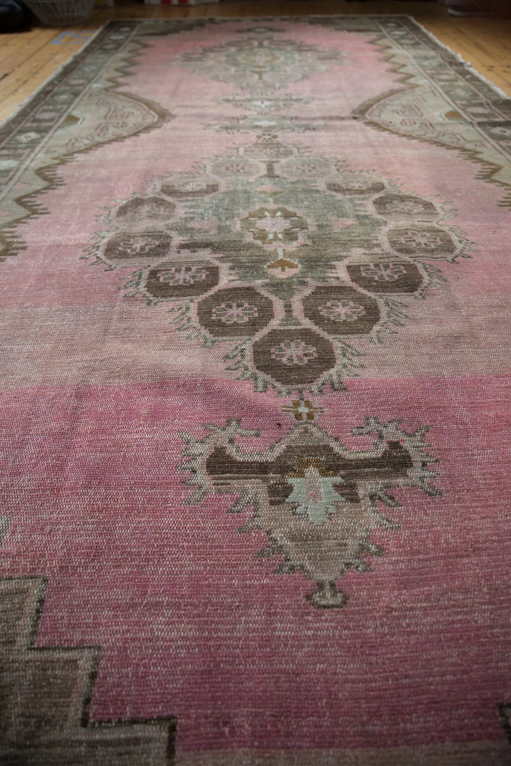 7.5x15.5 Vintage Distressed Kars Carpet Runner - Image 10