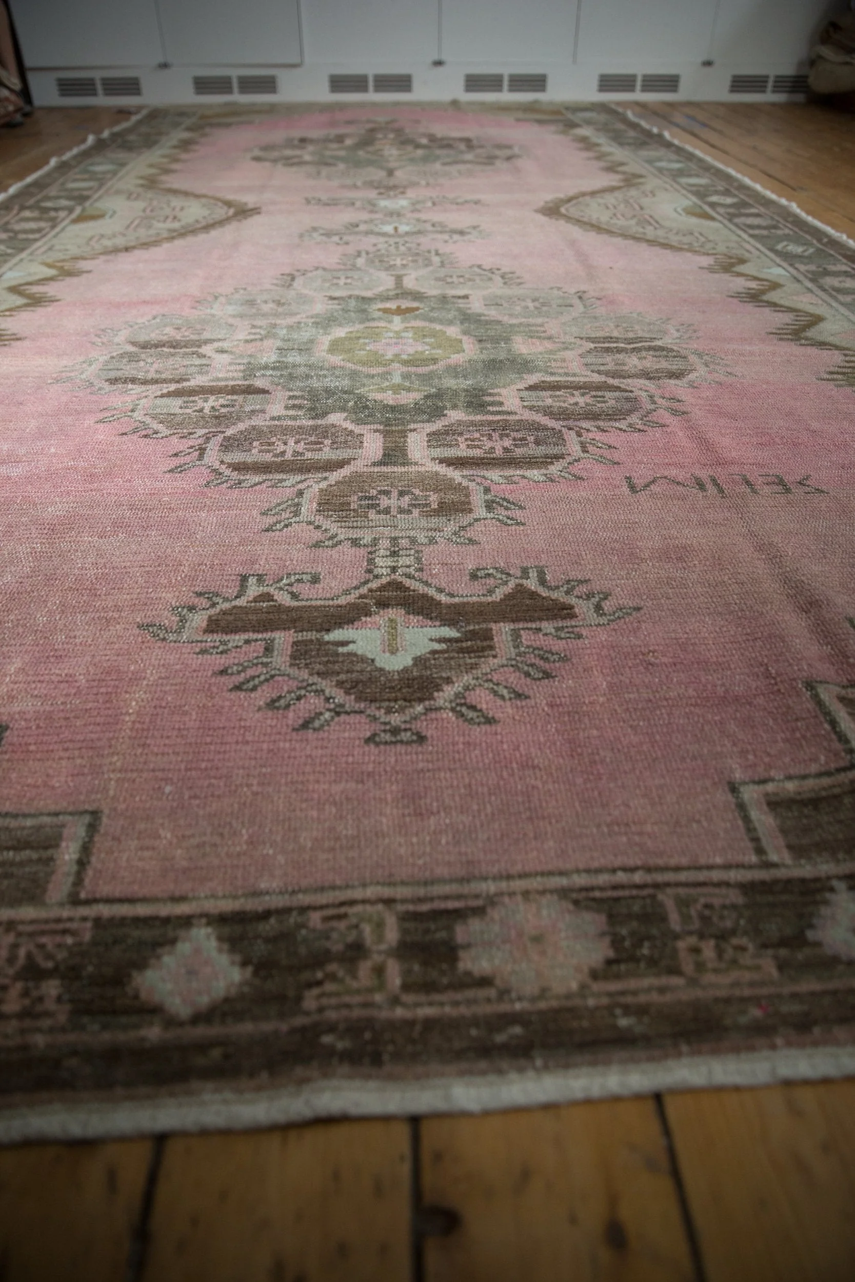 7.5x15.5 Vintage Distressed Kars Carpet Runner - Image 4
