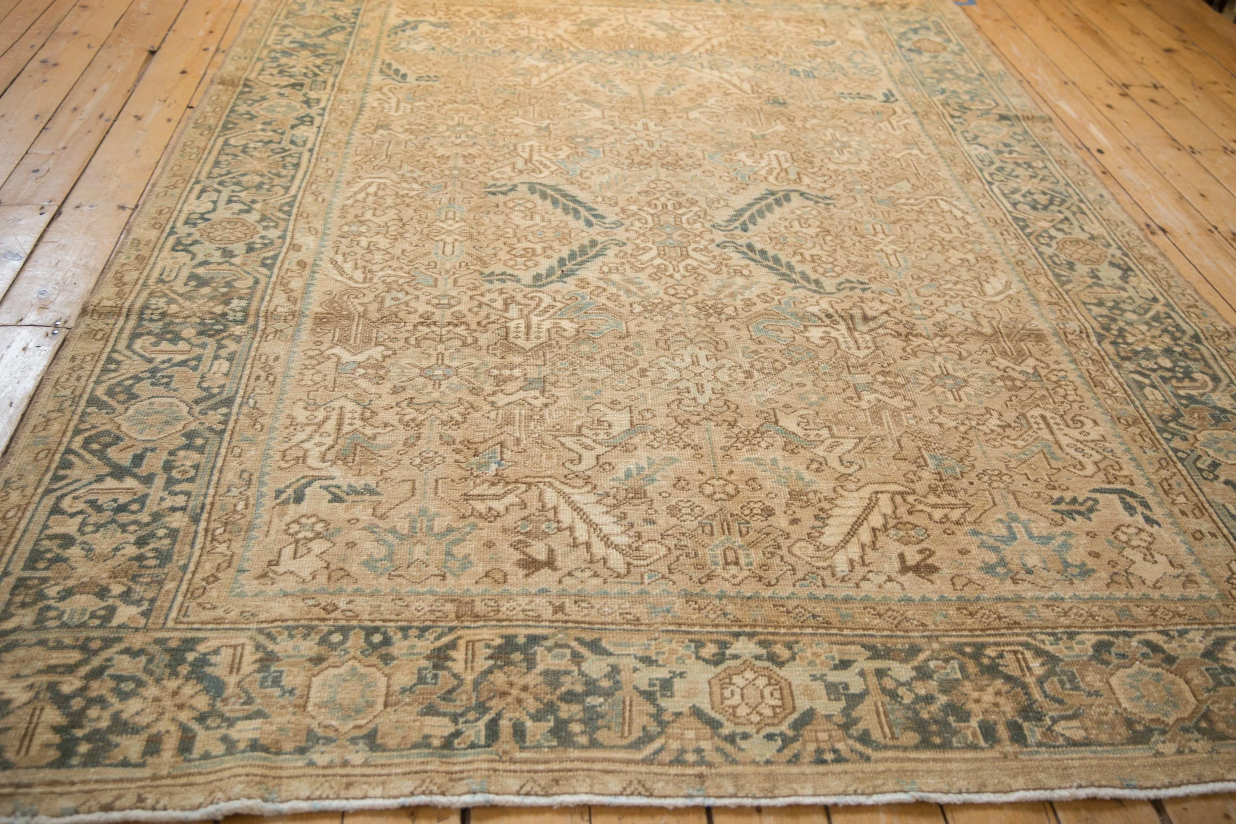 7.5x9.5 Vintage Distressed Heriz Carpet - Image 7