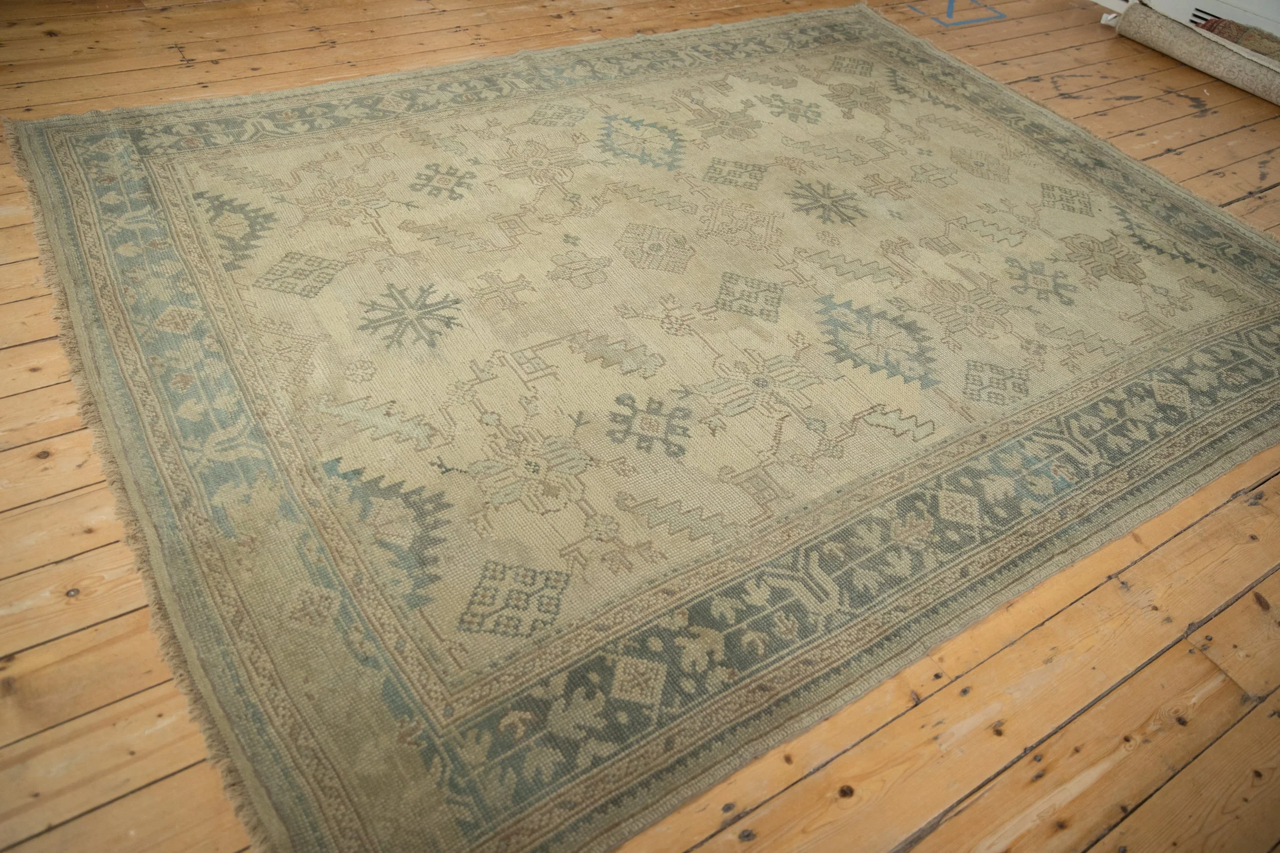 7.5x9.5 Vintage Distressed Oushak Carpet - Image 6