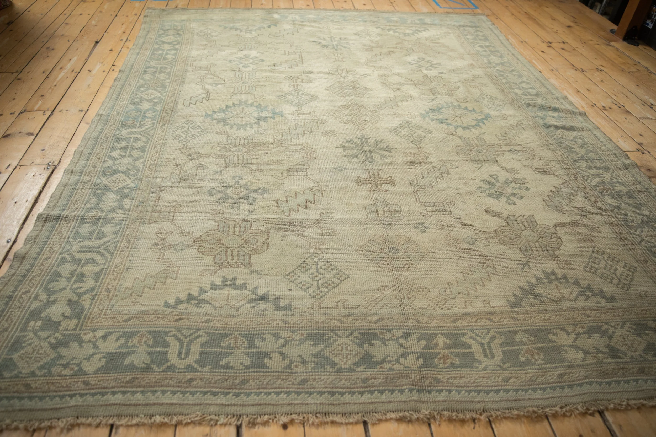 7.5x9.5 Vintage Distressed Oushak Carpet - Image 8
