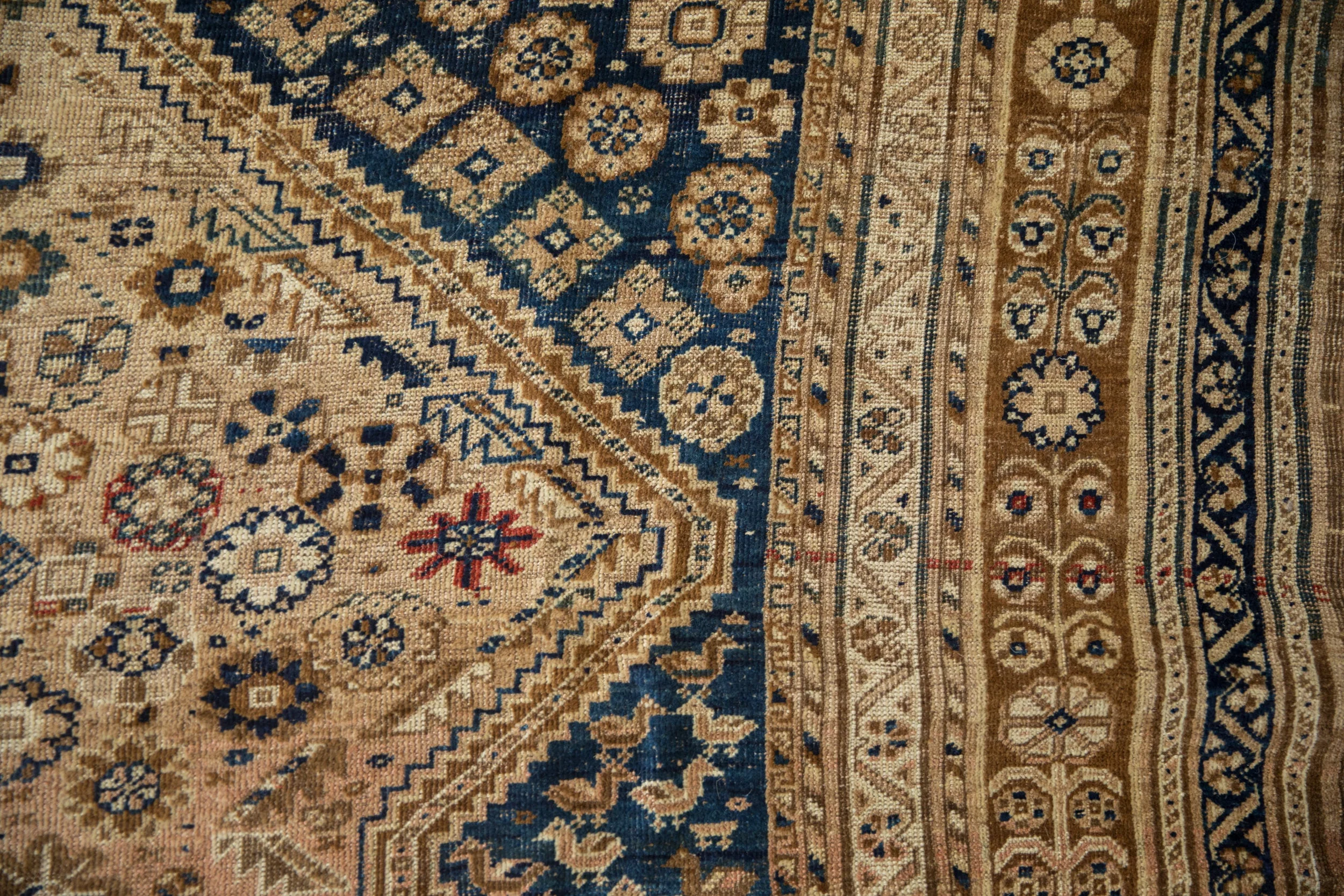 7.5x9.5 Vintage Distressed Qashqai Carpet - Image 3