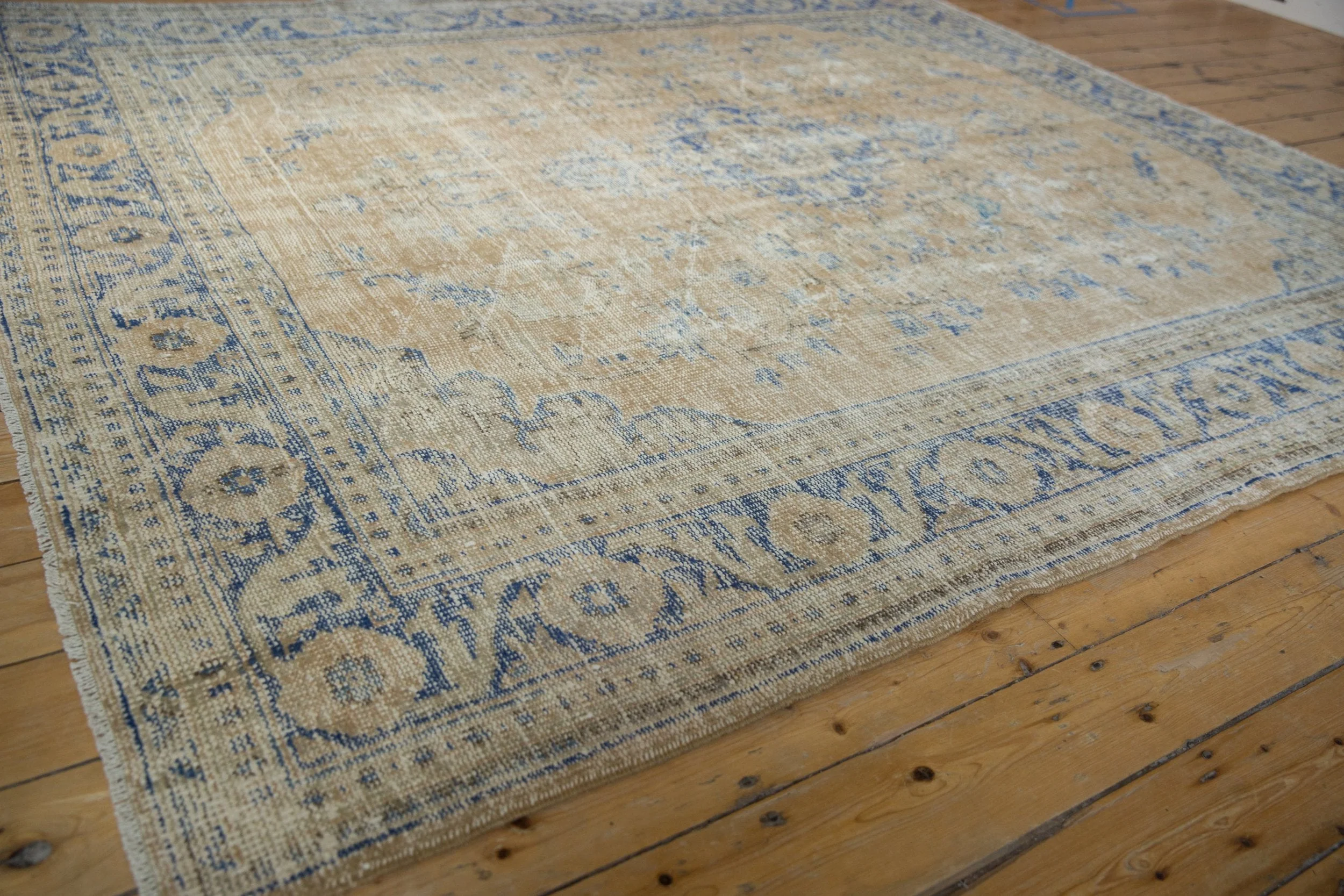7.5x9 Vintage Distressed Oushak Carpet - Image 8