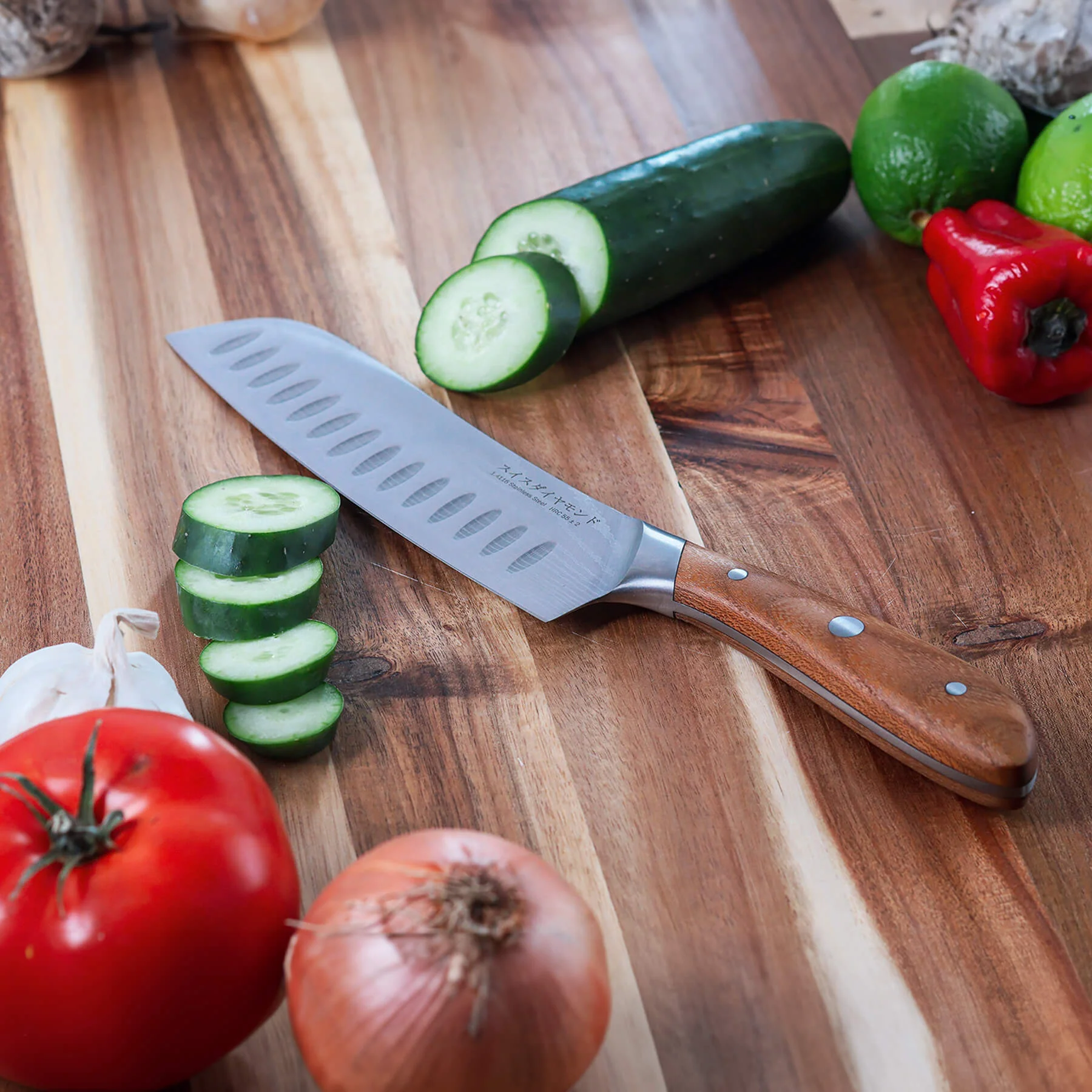 7" Damascus Santoku Knife - Image 2