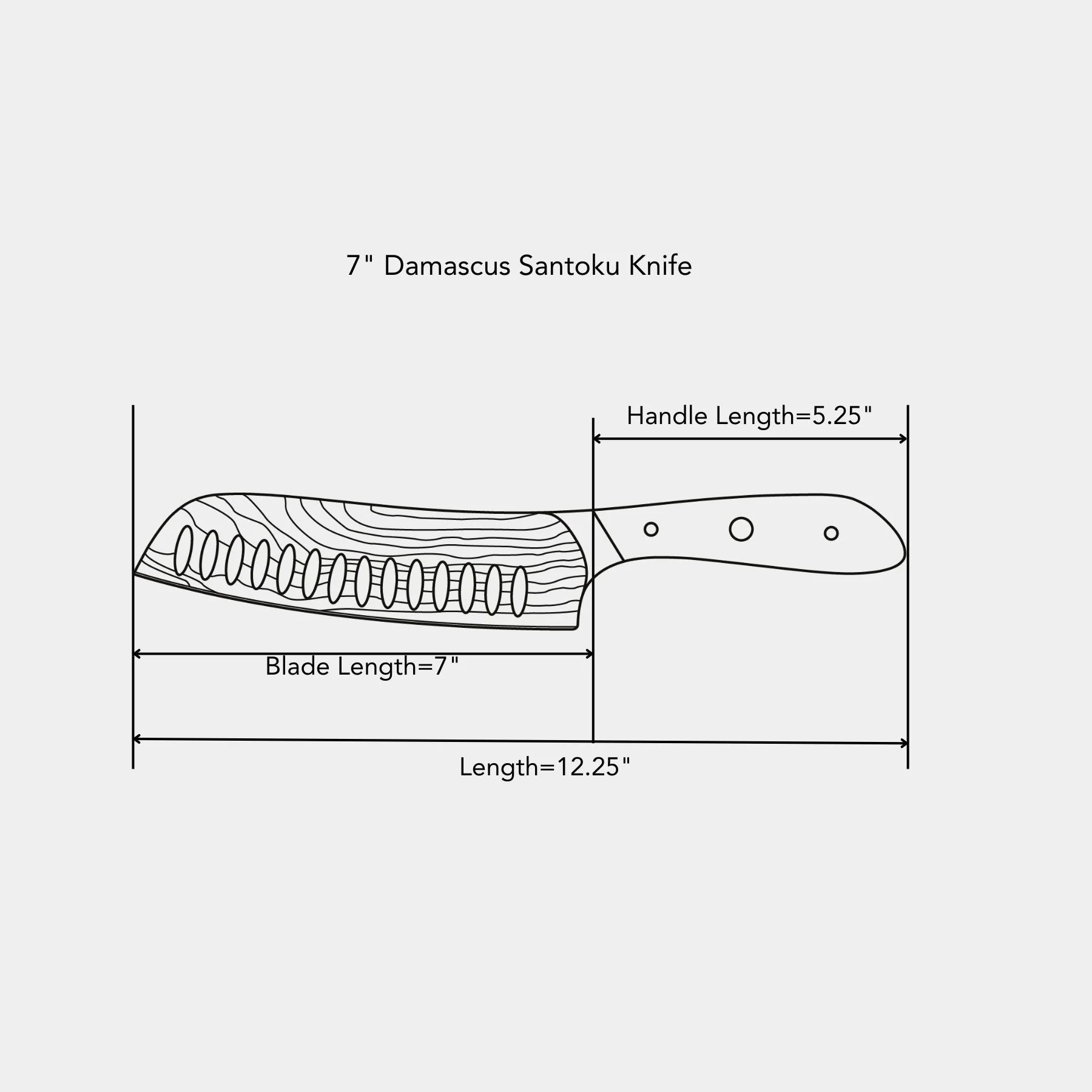 7" Damascus Santoku Knife - Image 4