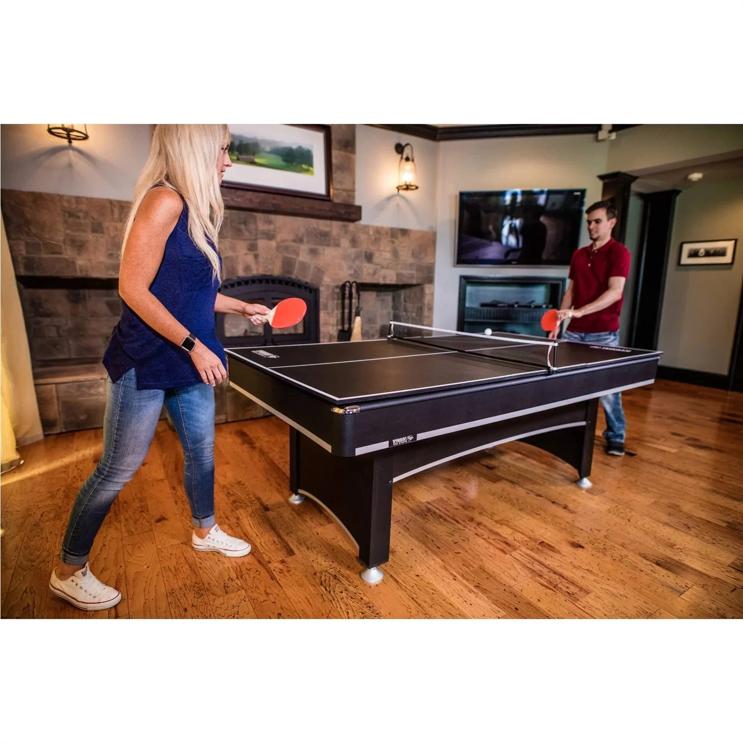 7-Foot 2-in-1 Conversion top Pool Table Ping Pong Table Set - Image 4