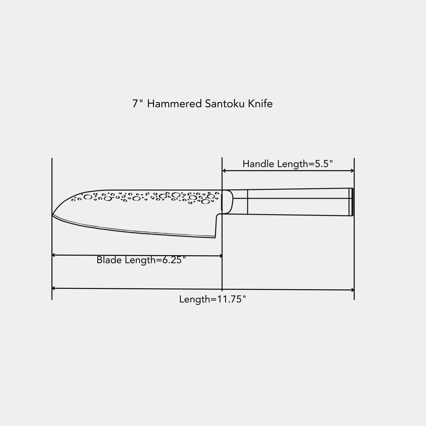 7" Hammered Santoku Knife - Image 4