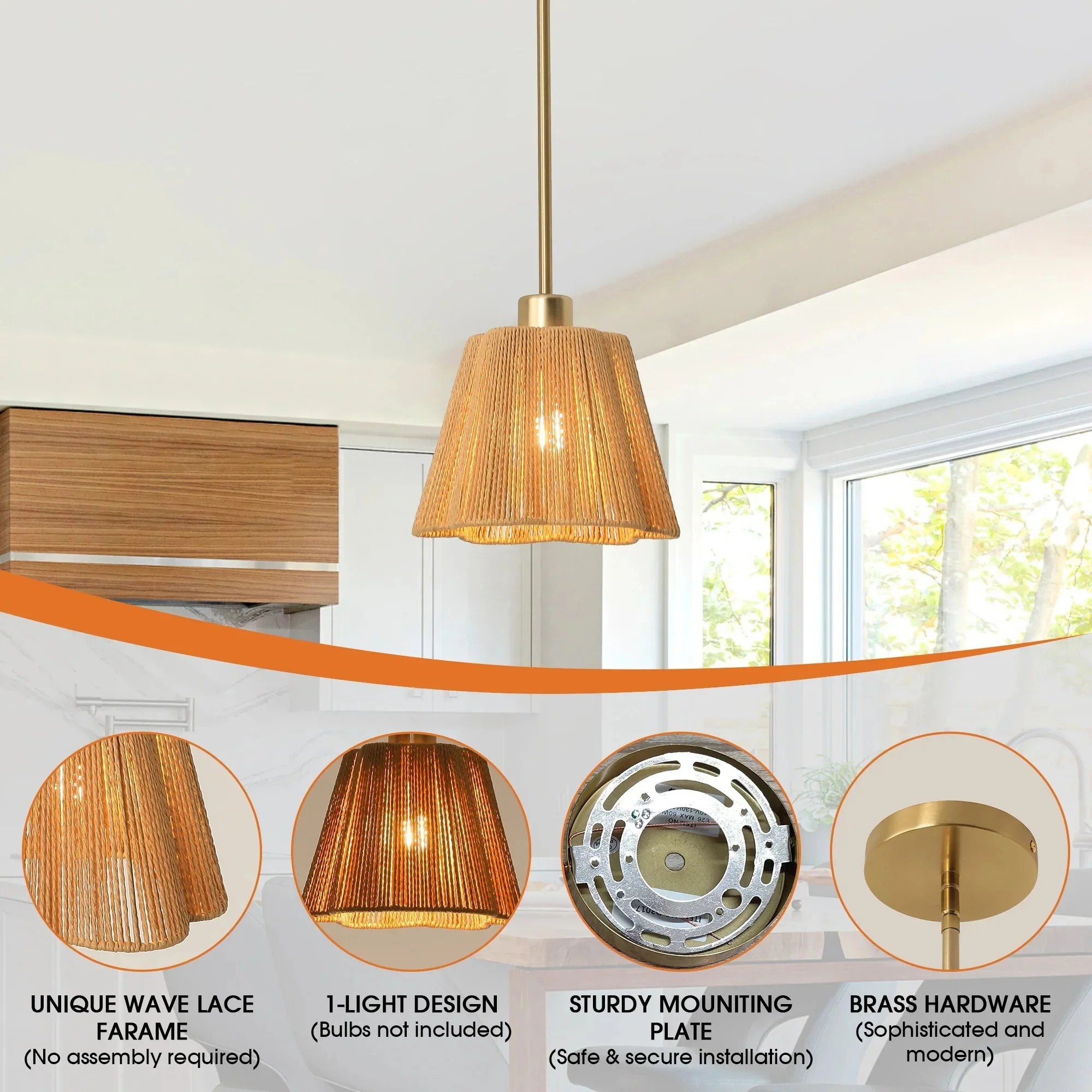 7 Inch Elsa 1-Light Island Pendant Light - Image 5