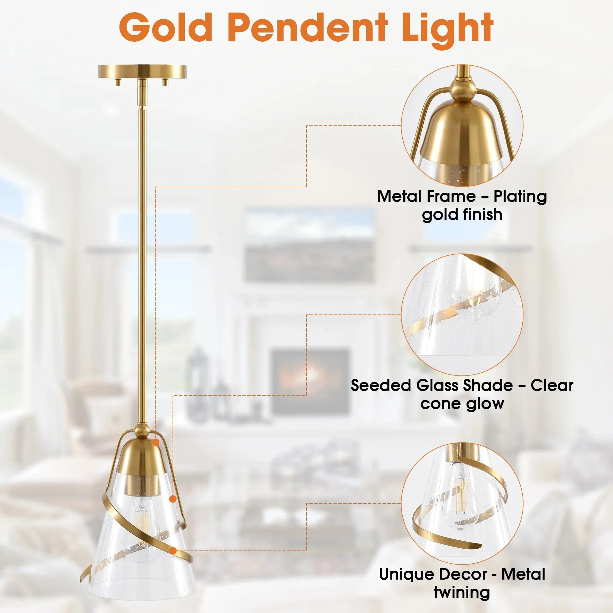 7 Inch Ryan 1-Light Island Pendant Light - Image 9
