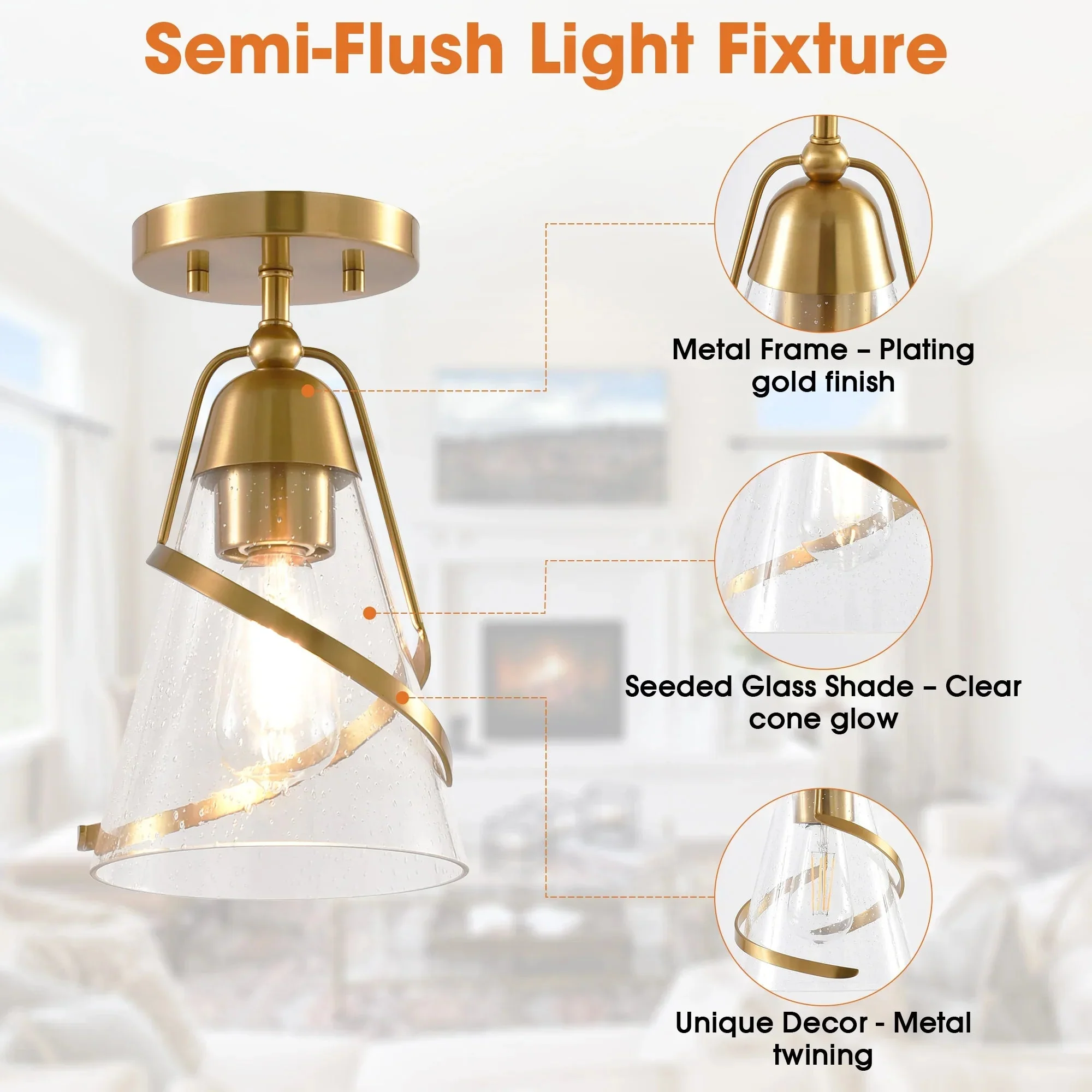 7 Inch Walker 1-Light Semi-Flush Mount Ceiling Light - Image 11