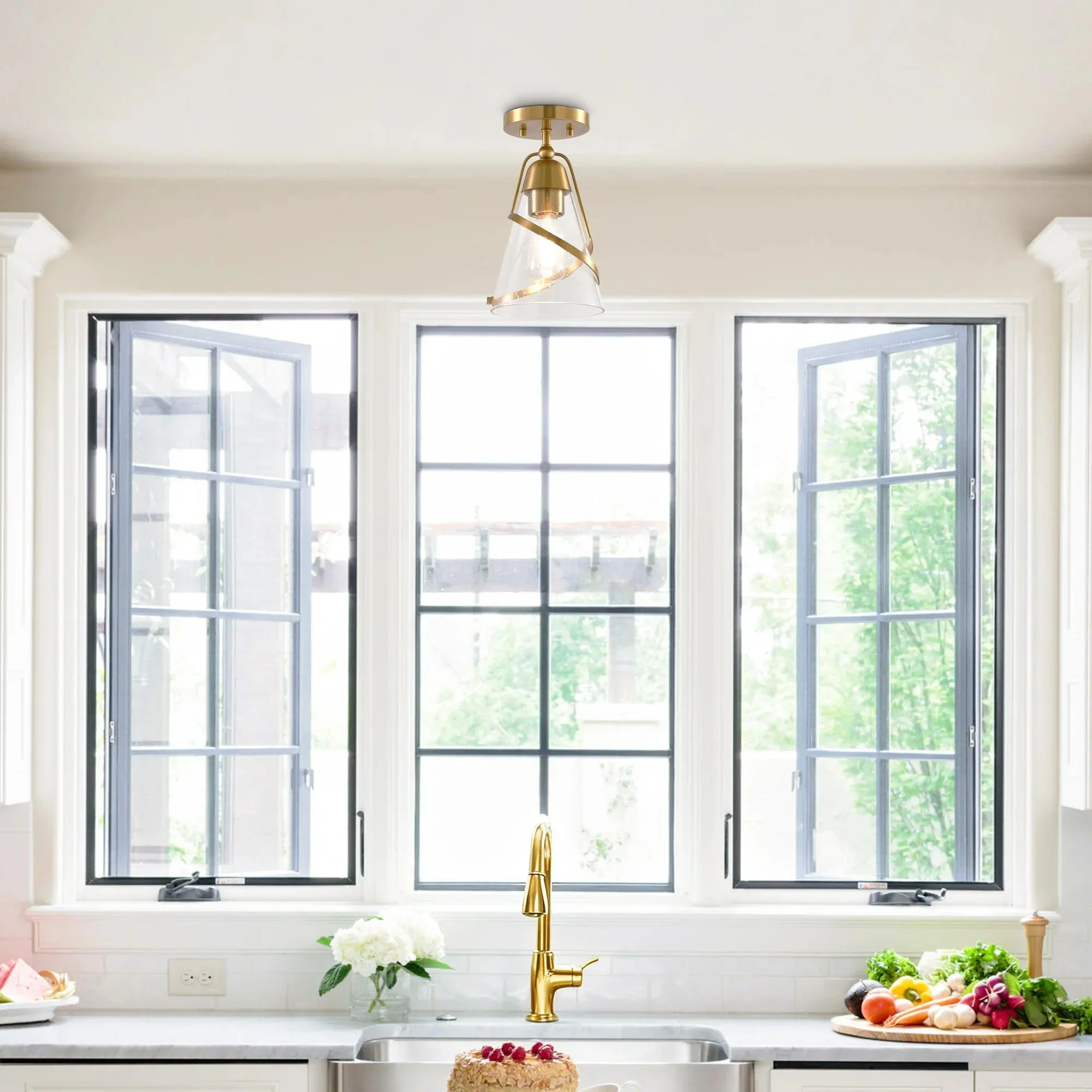 7 Inch Walker 1-Light Semi-Flush Mount Ceiling Light - Image 5