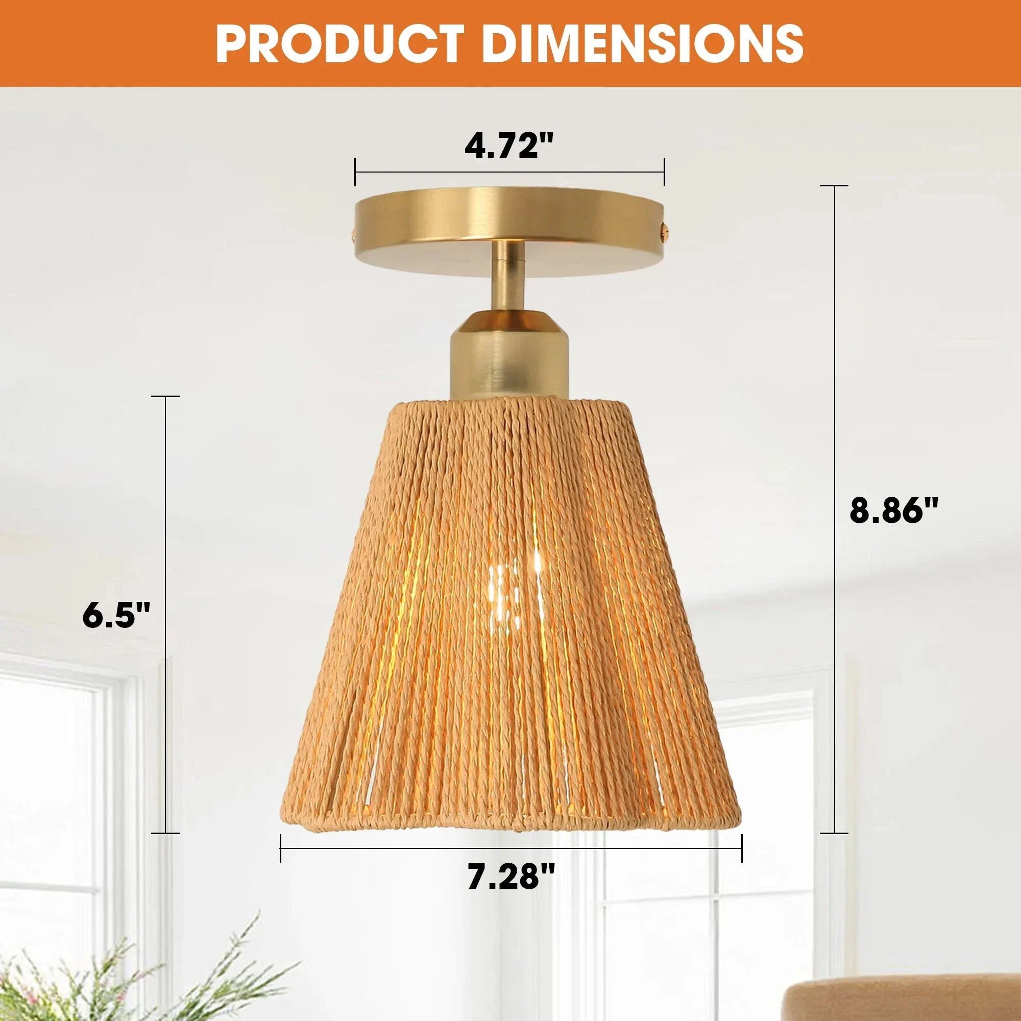 7 Inch Yves 1-Light Semi-Flush Mount Ceiling Light - Image 9