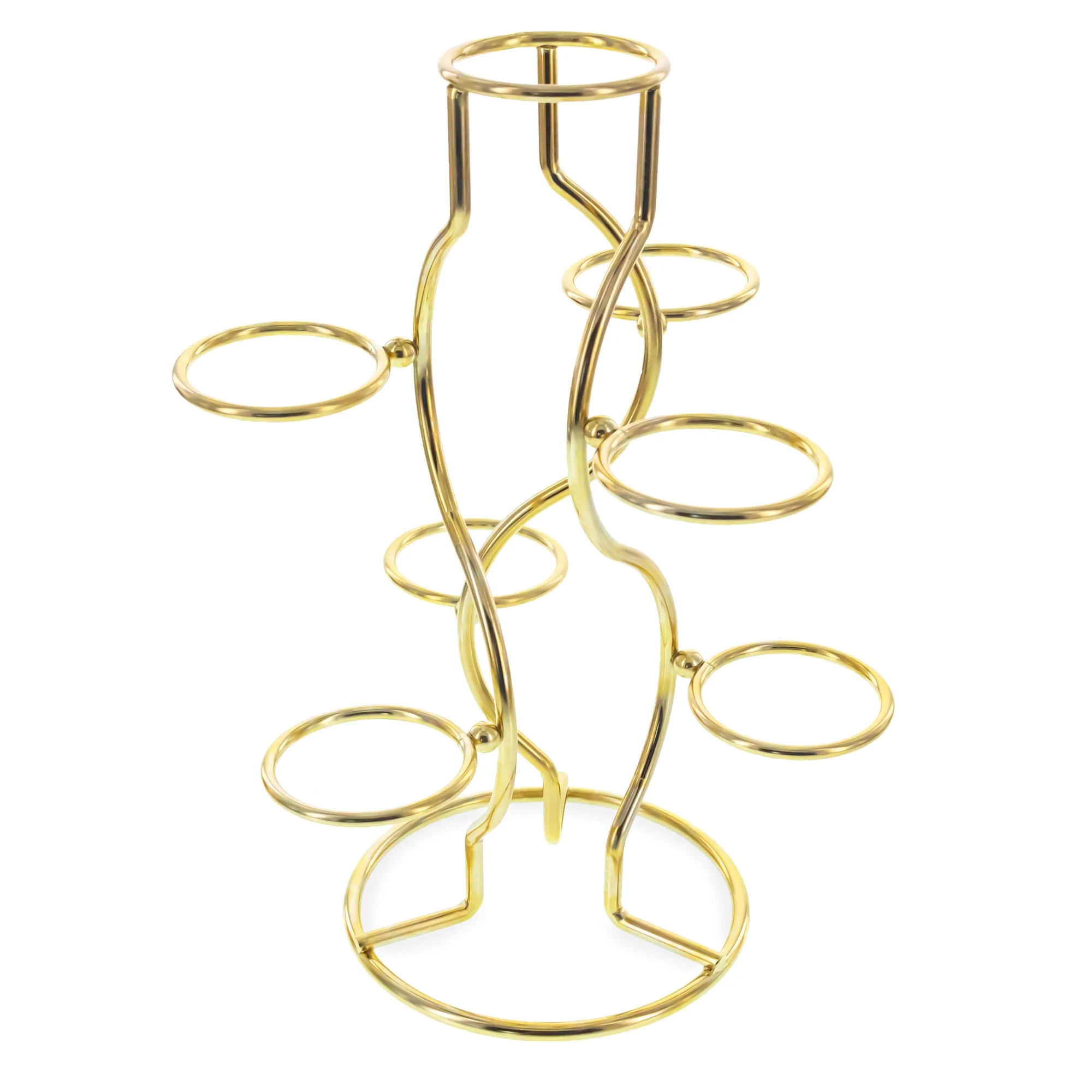 7-Ring 3-Tier Gold Wire Metal Sphere Crystals Egg Stand Holder Display 7.4 Inches (Taiwan) - Image 4