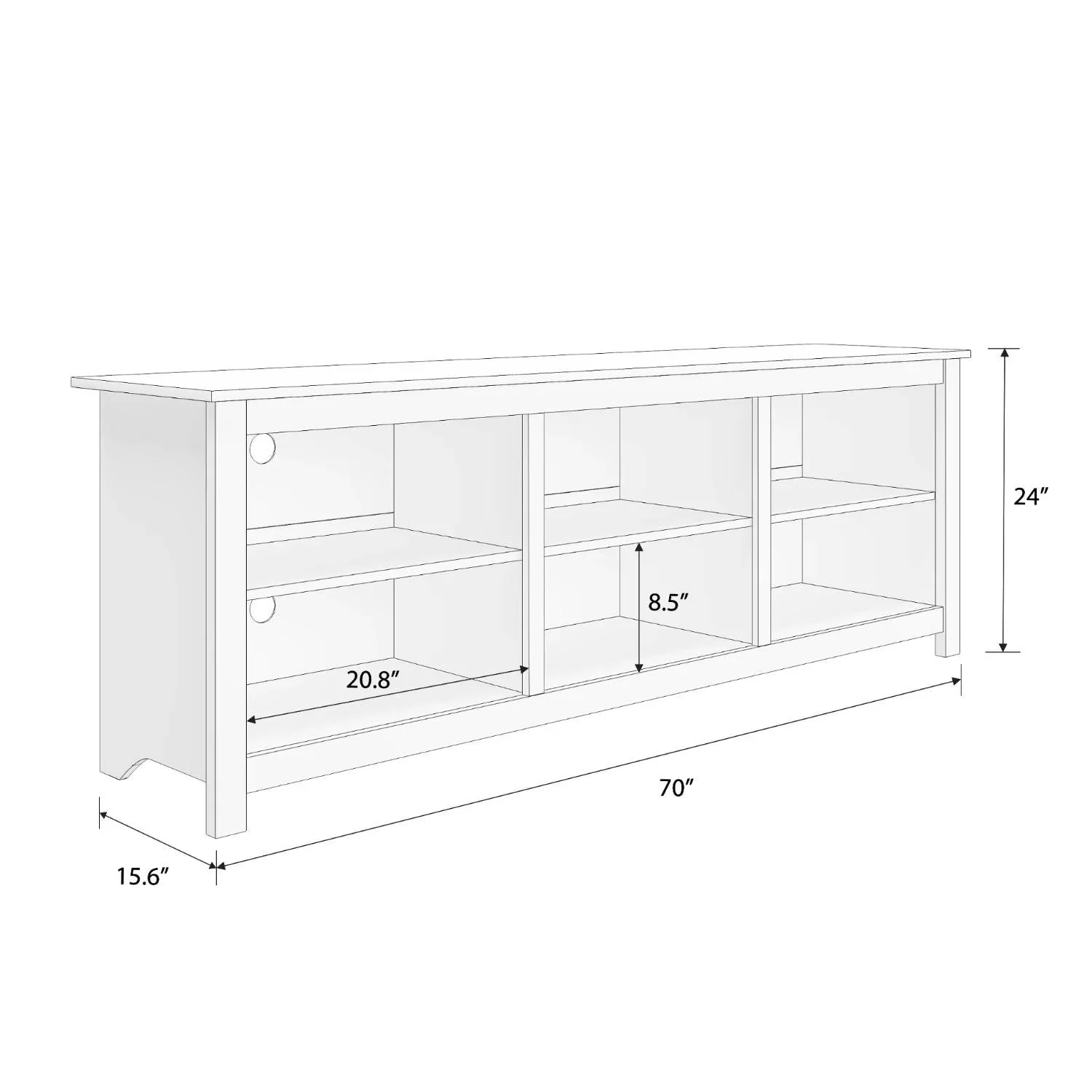 70-inch Dark Brown Wood TV Stand Entertainment Center for TV up to 78-inch - Image 5