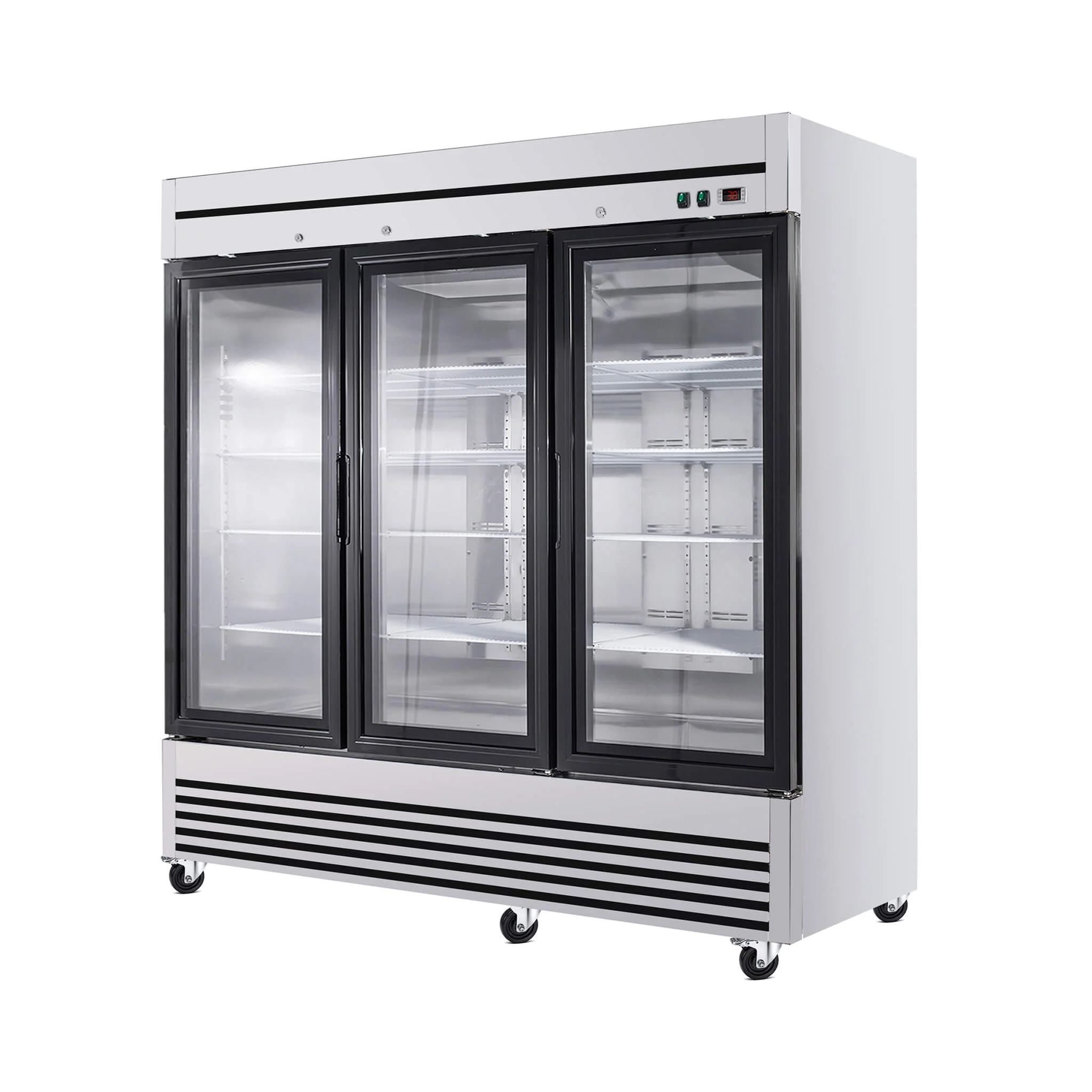 72 Cu.Ft Triple-Door Stainless Steel Commercial Reach-In Display Refrigerator (SAK26394) - Image 8