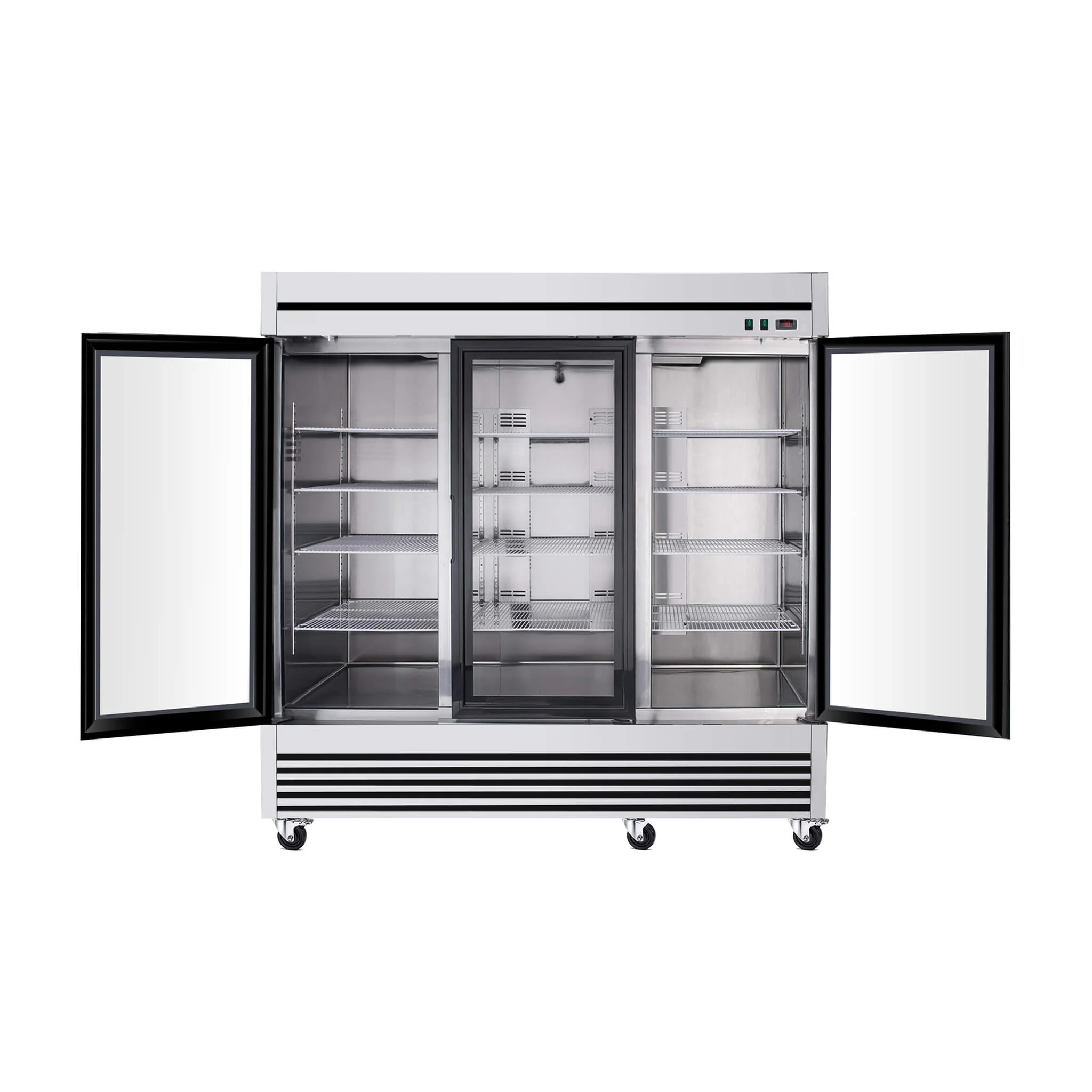 72 Cu.Ft Triple-Door Stainless Steel Commercial Reach-In Display Refrigerator (SAK26394) - Image 9