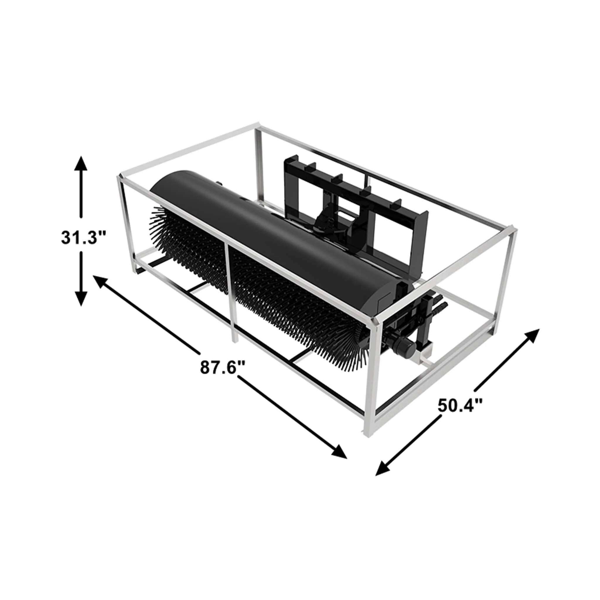 72-Inch Heavy-Duty Skid Steer Hydraulic Rotary Angle Broom Sweeper (SAK97846) - Image 14