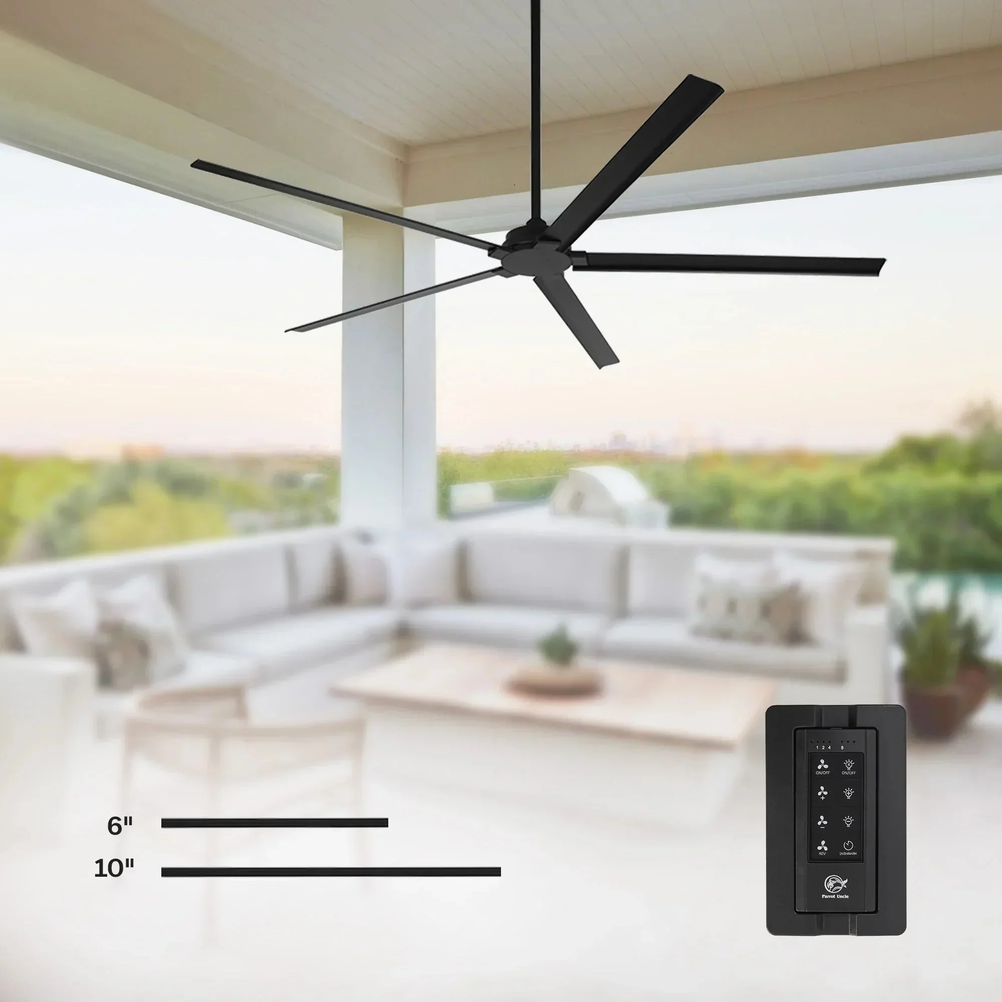 72 Inch 84 Inch Winni IPX4 Outdoor Downrod Mount Ceiling Fan With Remote Control - Image 12