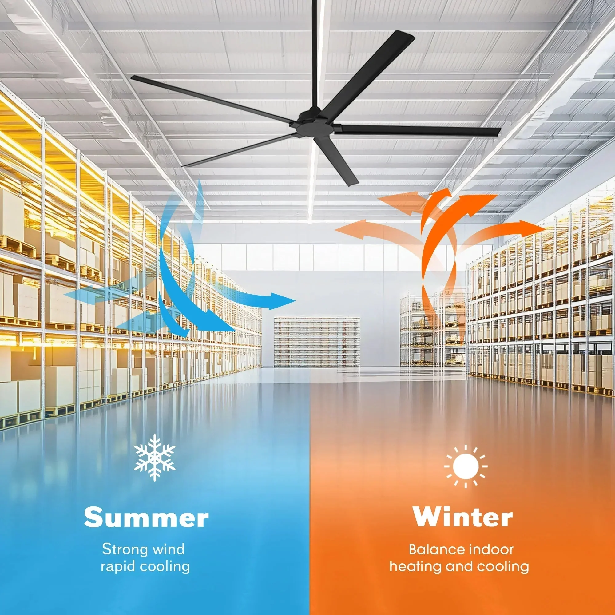 72 Inch 84 Inch Winni IPX4 Outdoor Downrod Mount Ceiling Fan With Remote Control - Image 16