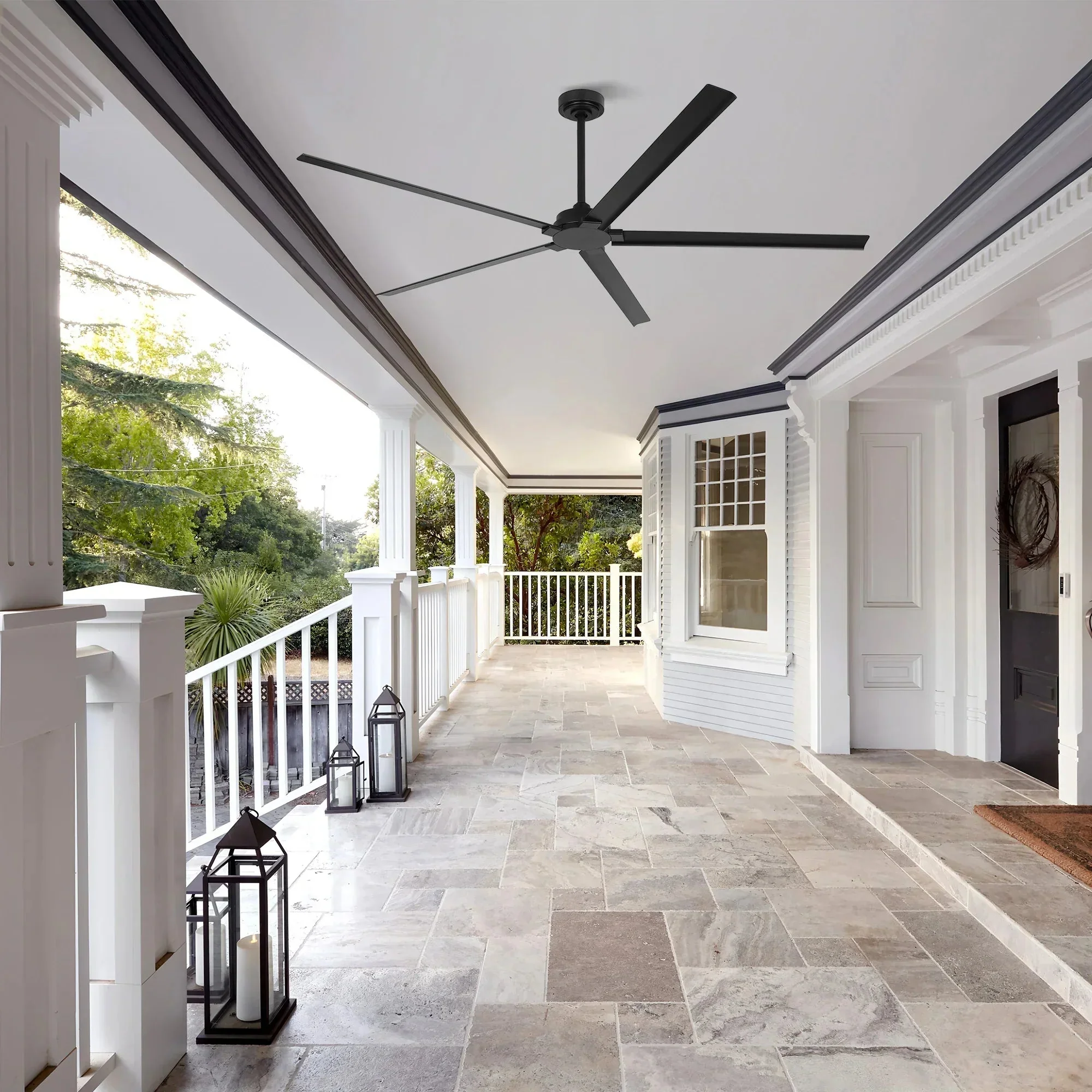 72 Inch 84 Inch Winni IPX4 Outdoor Downrod Mount Ceiling Fan With Remote Control - Image 29