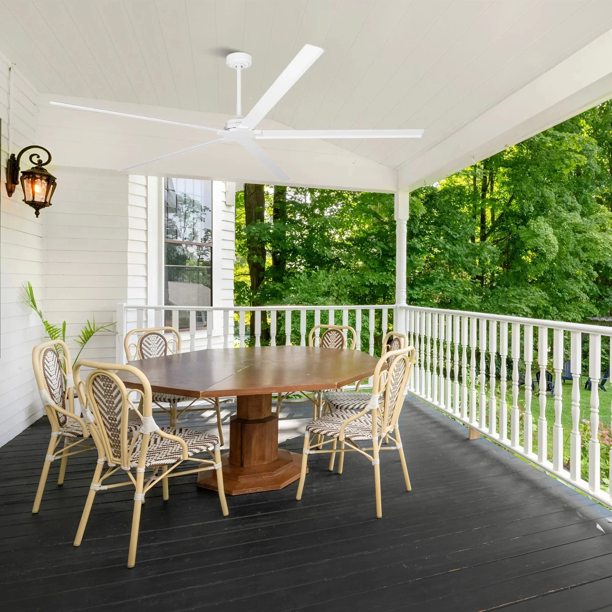 72 Inch 84 Inch Winni IPX4 Outdoor Downrod Mount Ceiling Fan With Remote Control - Image 4