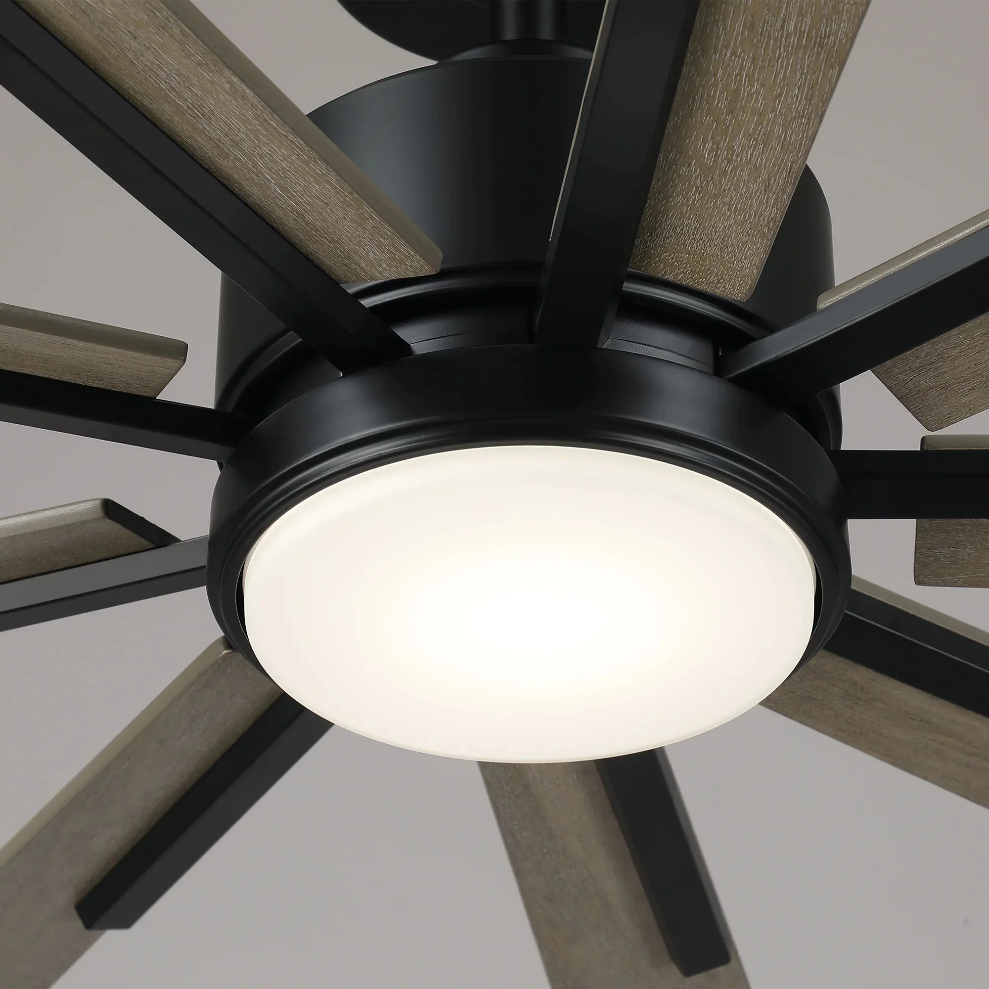 72 Inch Aries Black Downrod Mount LED Windmill Ceiling Fan with Remote Control - Image 12