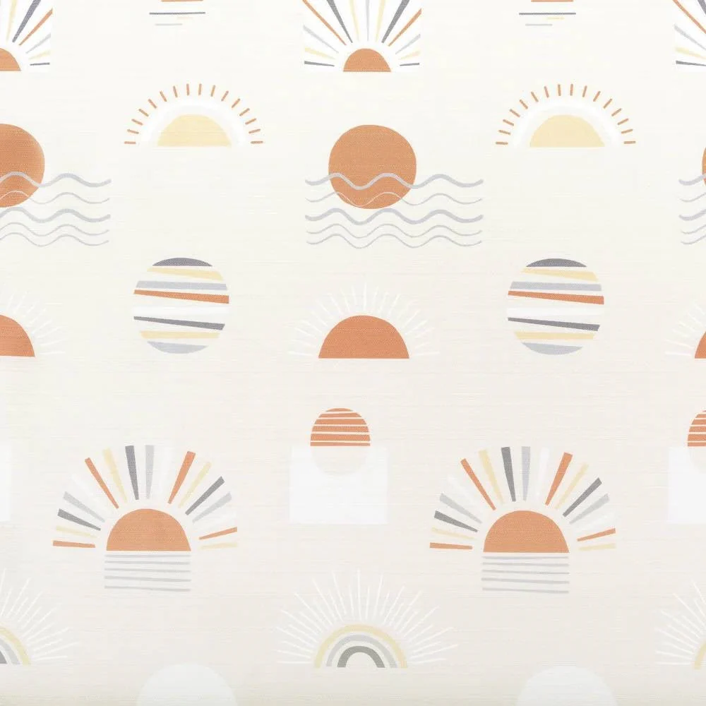 72-inch Cream White Orange Sunset Bohemian Pattern Shower Curtain - Image 4