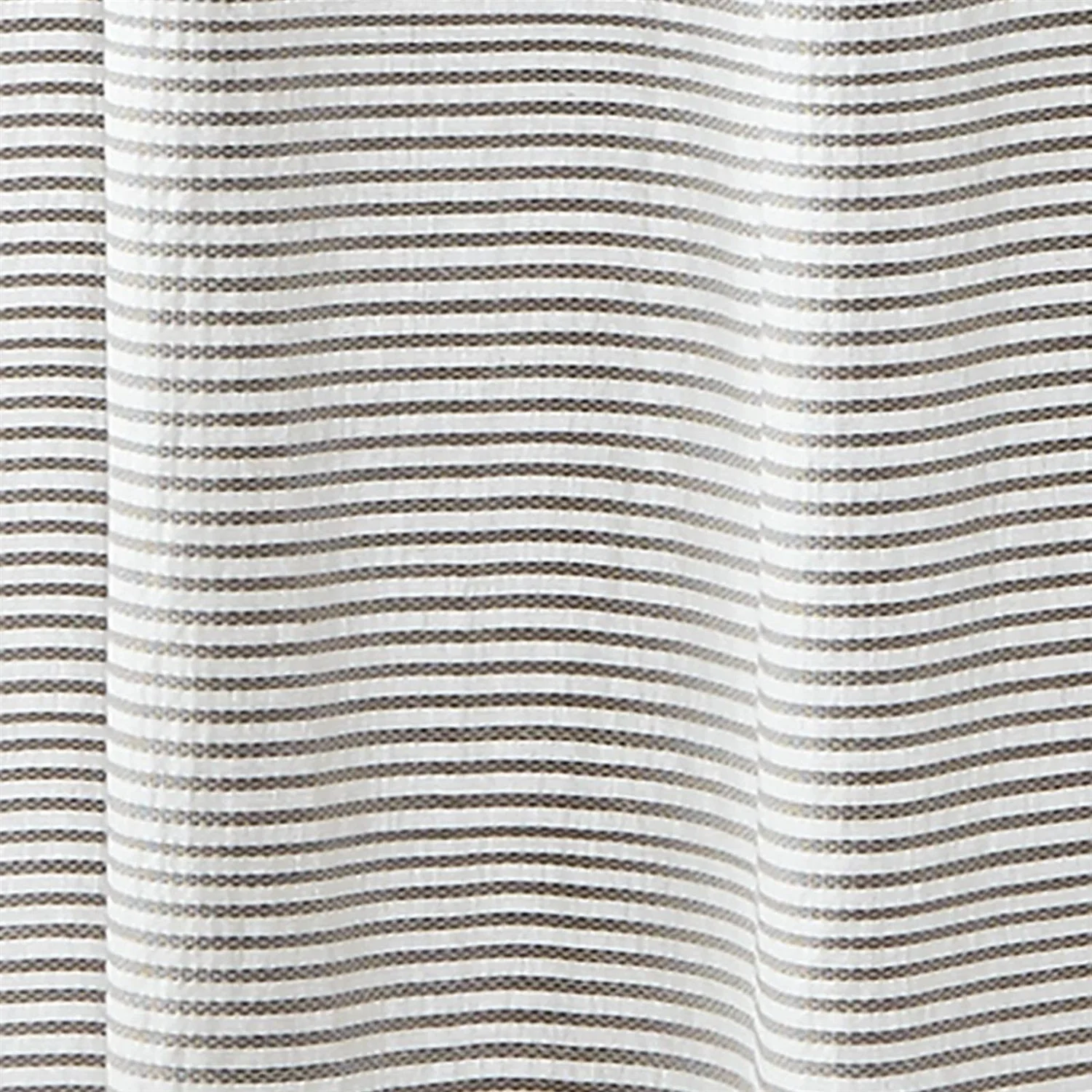 72-inch Grey and White Stripes Cotton Shower Curtain with Tassels - Image 3