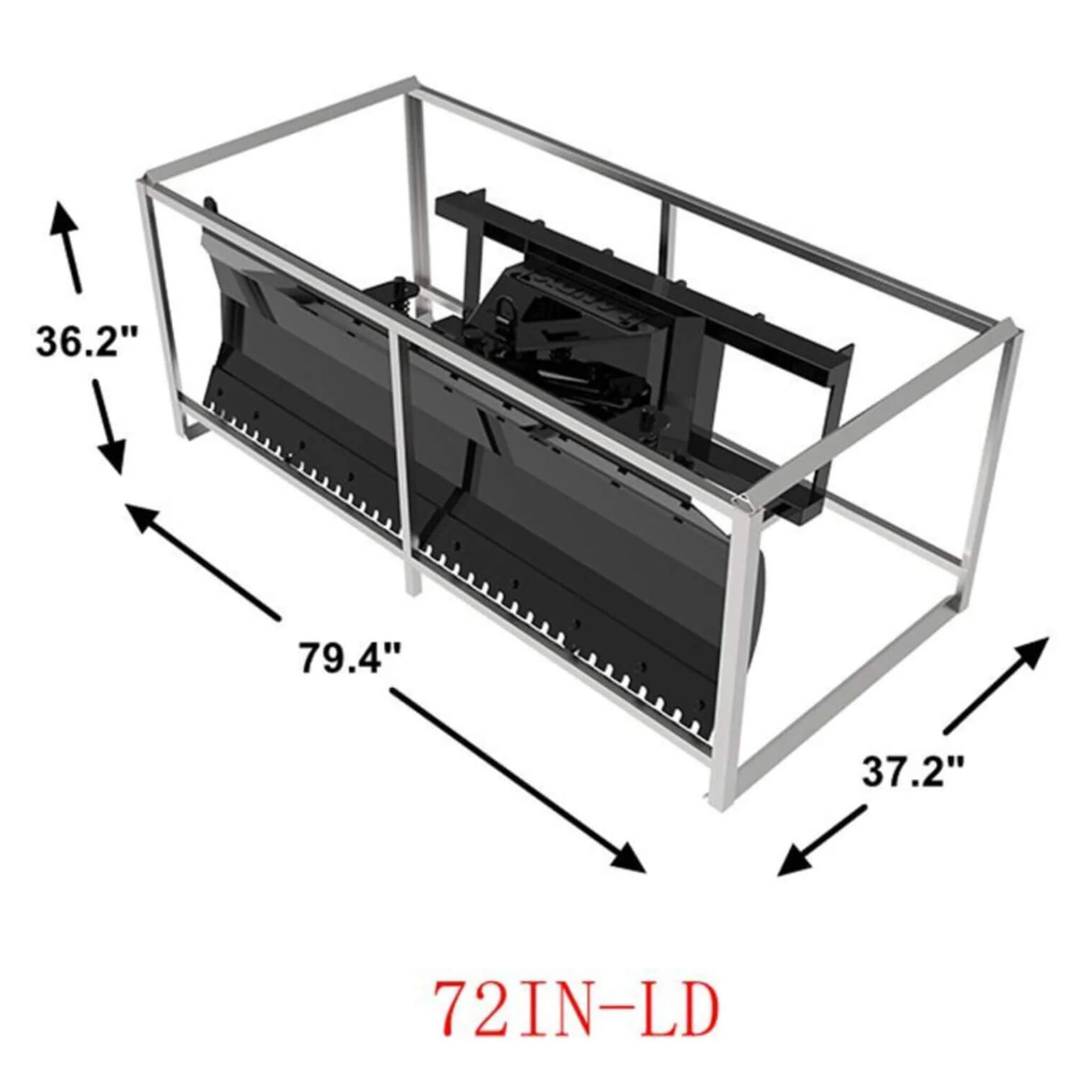 72-Inch Light-Duty Snow Plow Skid Steer Attachment With Dozer Blade And Universal Quick Attach (SAK71938) - Image 7