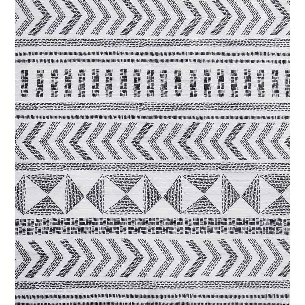 72-inch Polyester Shower Curtain with Black White Scandinavian Chevron Pattern - Image 2