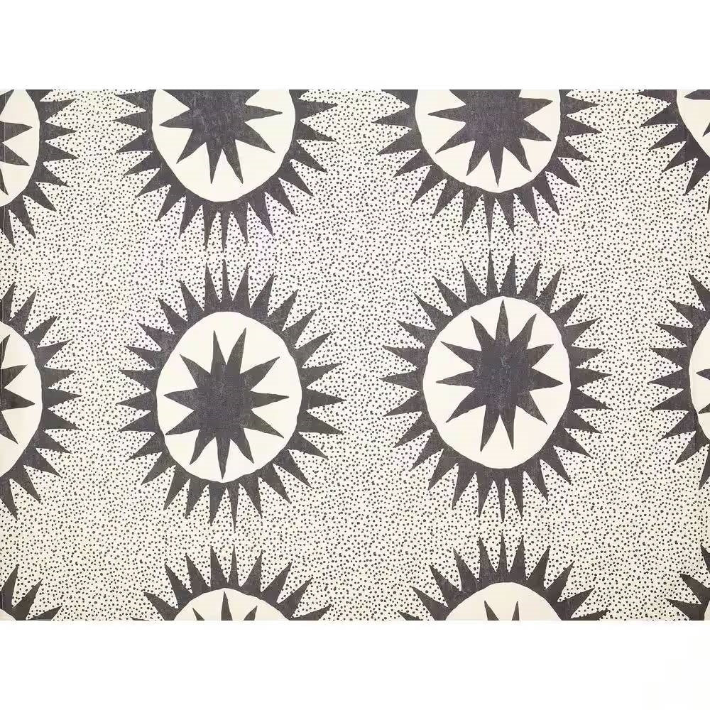 72 x 72 in. Cotton Poly Shower Curtain w/ Cream Brown Sun Star Medallion Pattern - Image 2