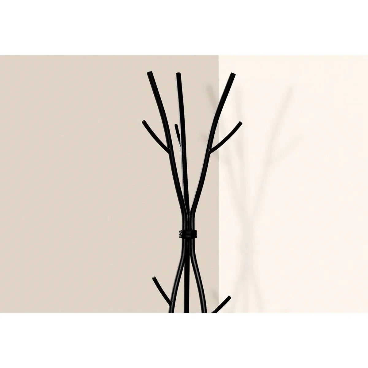 74-inch Freestanding Black Metal Coat Rack Entryway Hall Tree Umbrella Stand - Image 2