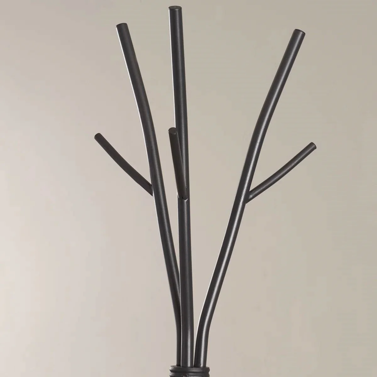 74-inch Freestanding Black Metal Coat Rack Entryway Hall Tree Umbrella Stand - Image 3