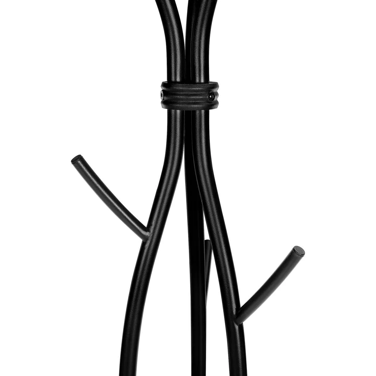 74-inch Freestanding Black Metal Coat Rack Entryway Hall Tree Umbrella Stand - Image 5