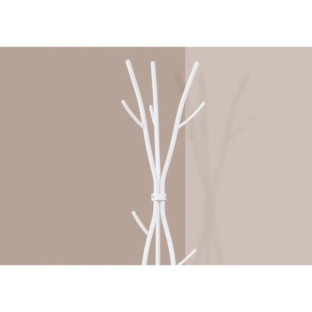 74-inch White Metal Coat Rack Entryway Hall Tree Umbrella Stand - Image 2
