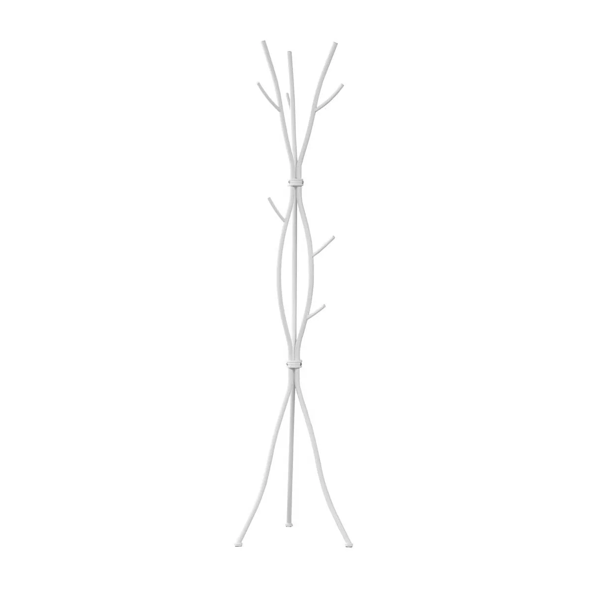 74-inch White Metal Coat Rack Entryway Hall Tree Umbrella Stand - Image 4
