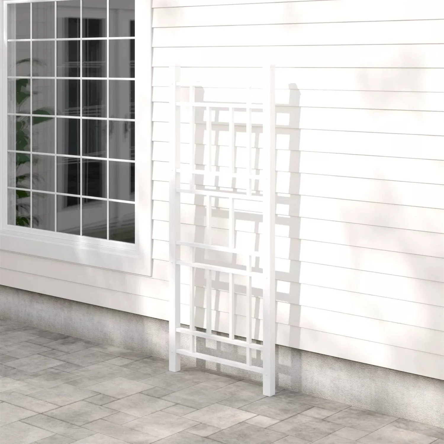 75-inch White Vinyl Outdoor Garden Trellis - Made in USA - Image 2