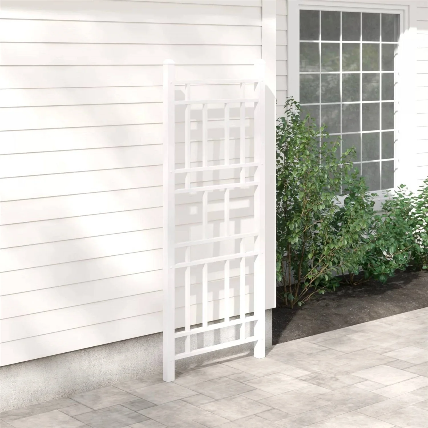 75-inch White Vinyl Outdoor Garden Trellis - Made in USA - Image 3
