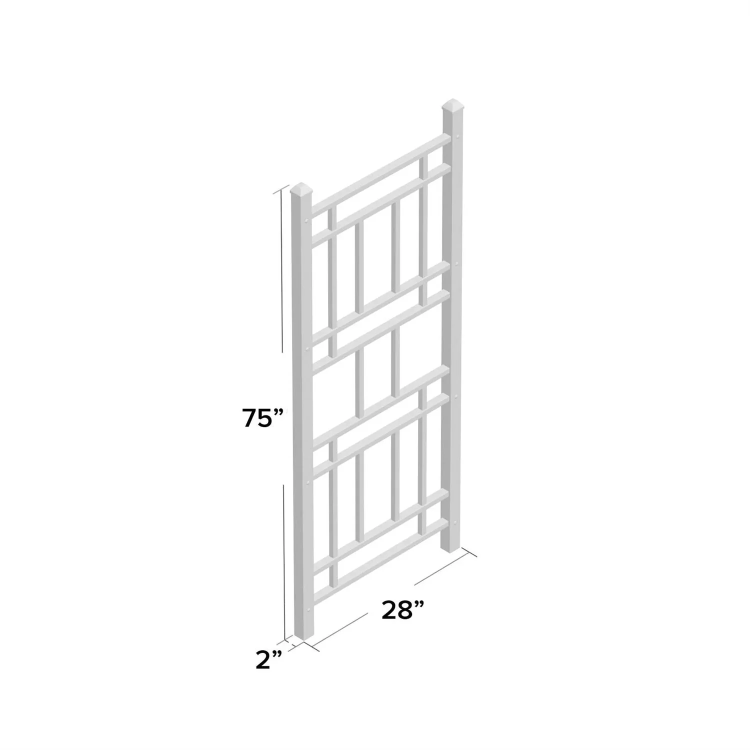 75-inch White Vinyl Outdoor Garden Trellis - Made in USA - Image 5