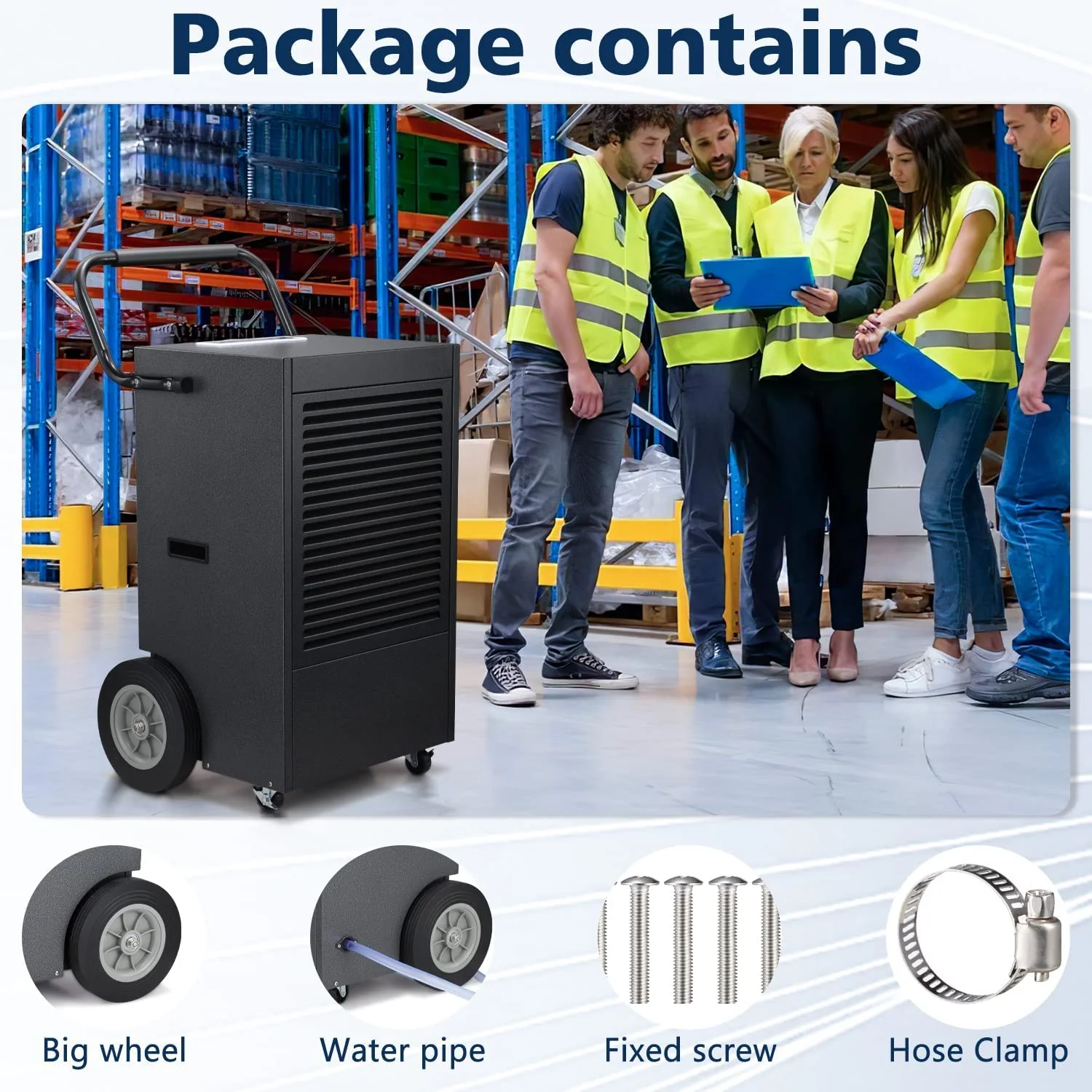 7500 Sq.ft Commercial Dehumidifier, 190 Pint Large Industrial Dehumidifier - Image 5