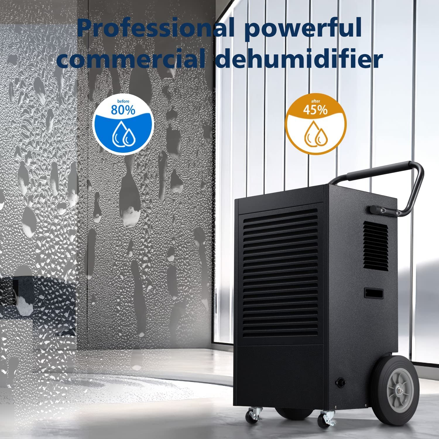 7500 Sq.ft Commercial Dehumidifier, 190 Pint Large Industrial Dehumidifier - Image 6