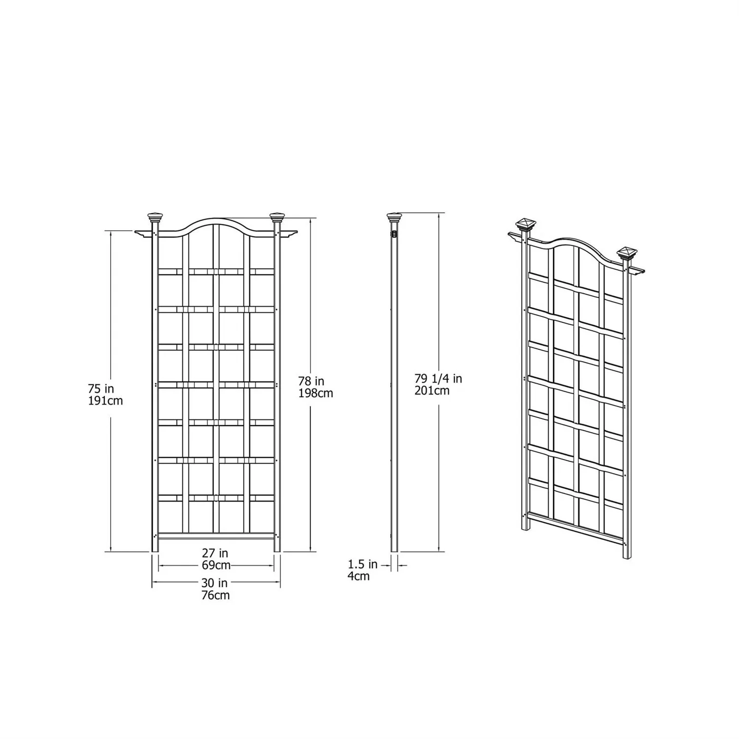 79-inch Outdoor Lattice Panel Garden Plant Trellis - Image 5