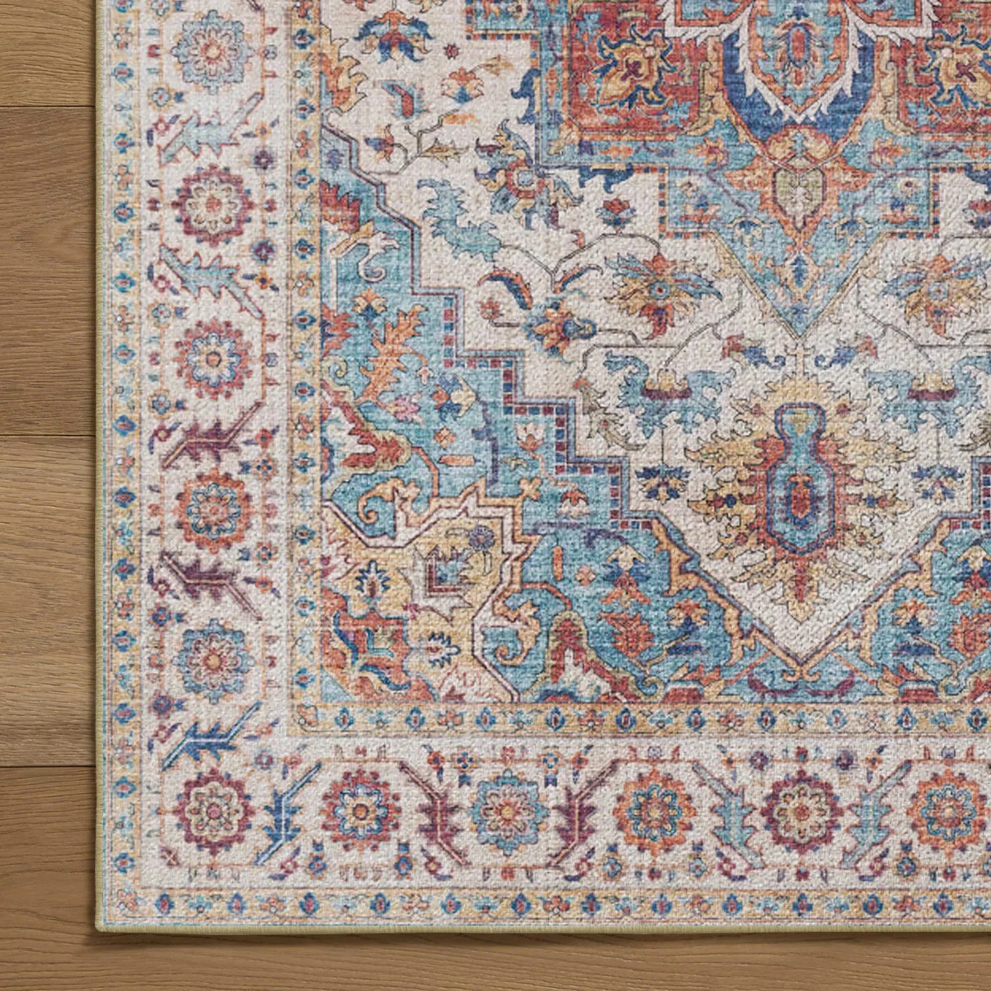 7ft x 5ft Vintage Indoor Non-Slip Washable Large  Area Rugs for Bedroom Living Room - Image 35