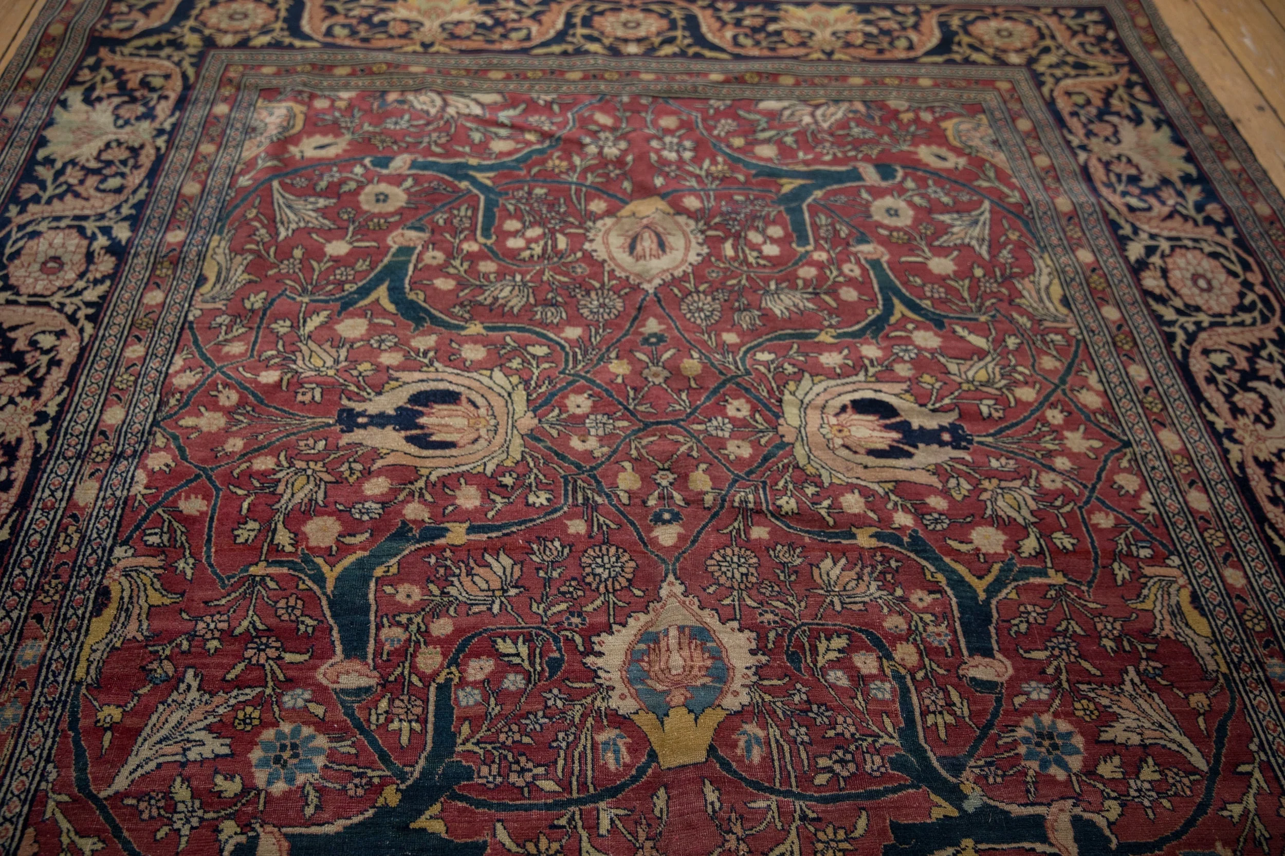 7x10.5 Antique Fine Tabriz Carpet - Image 13