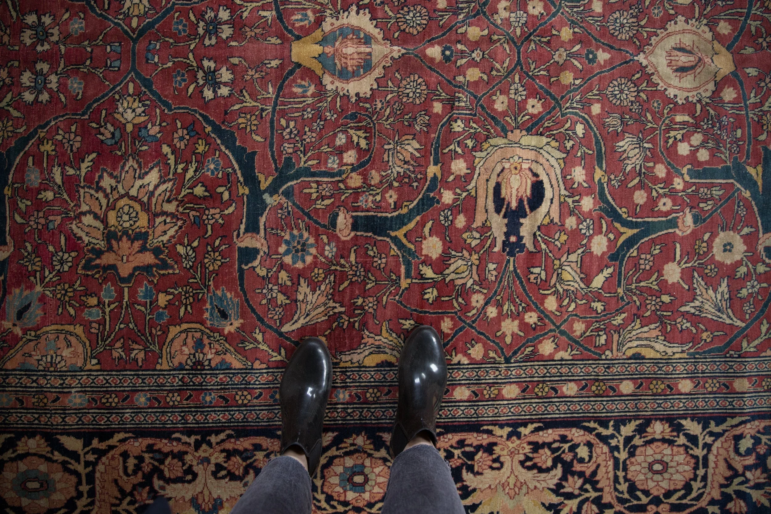 7x10.5 Antique Fine Tabriz Carpet - Image 2
