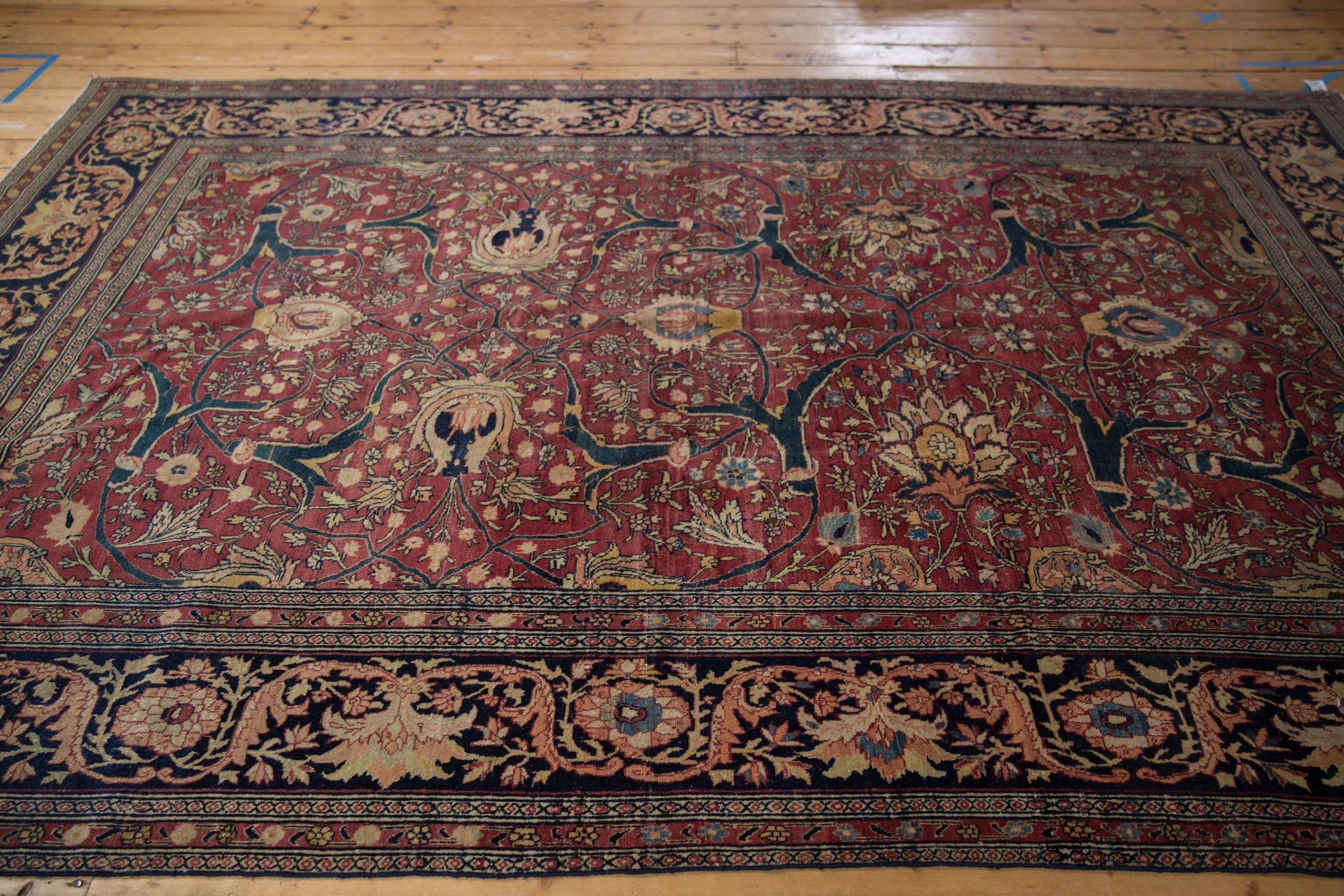7x10.5 Antique Fine Tabriz Carpet - Image 6