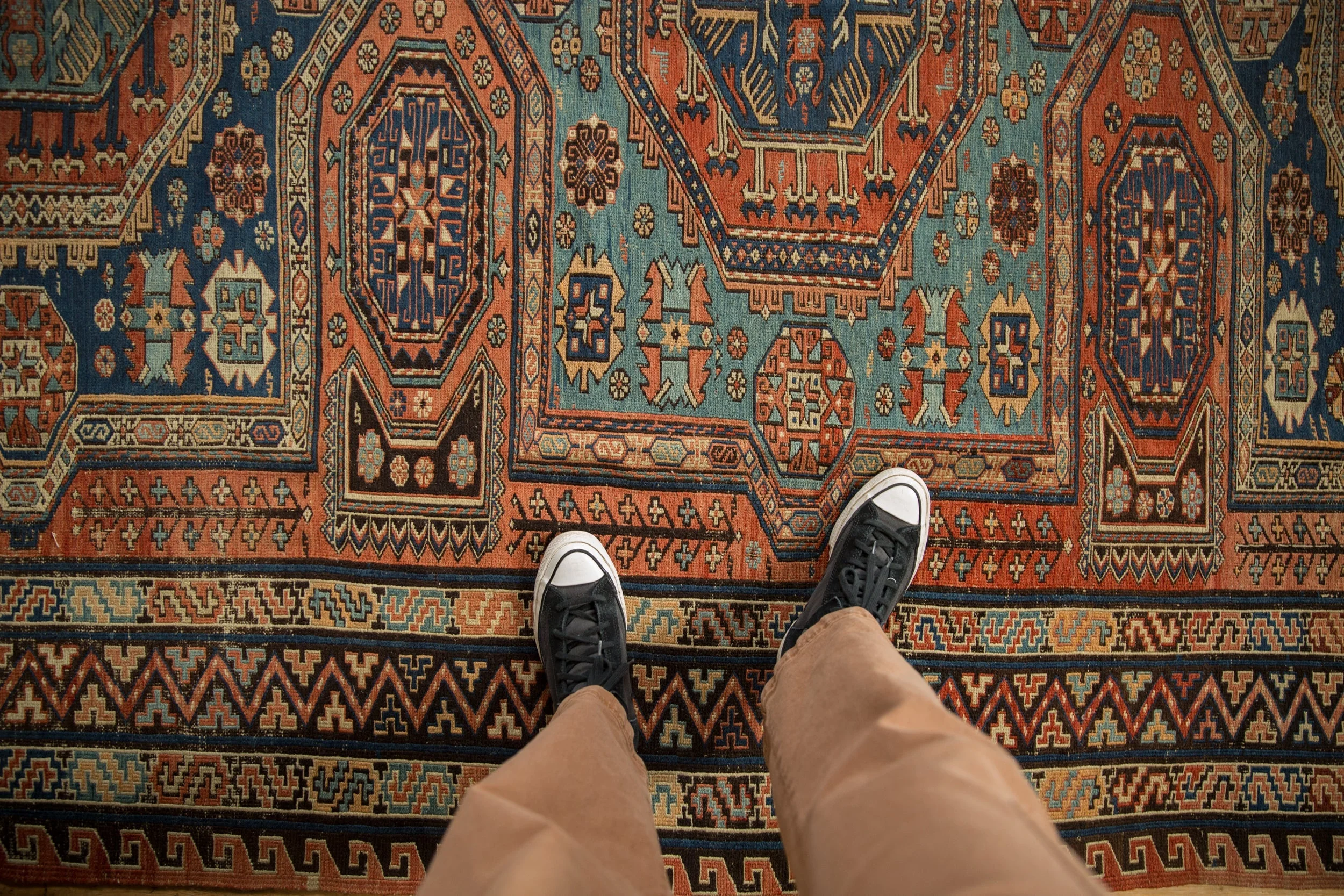 7x10.5 Antique Soumac Design Carpet - Image 2