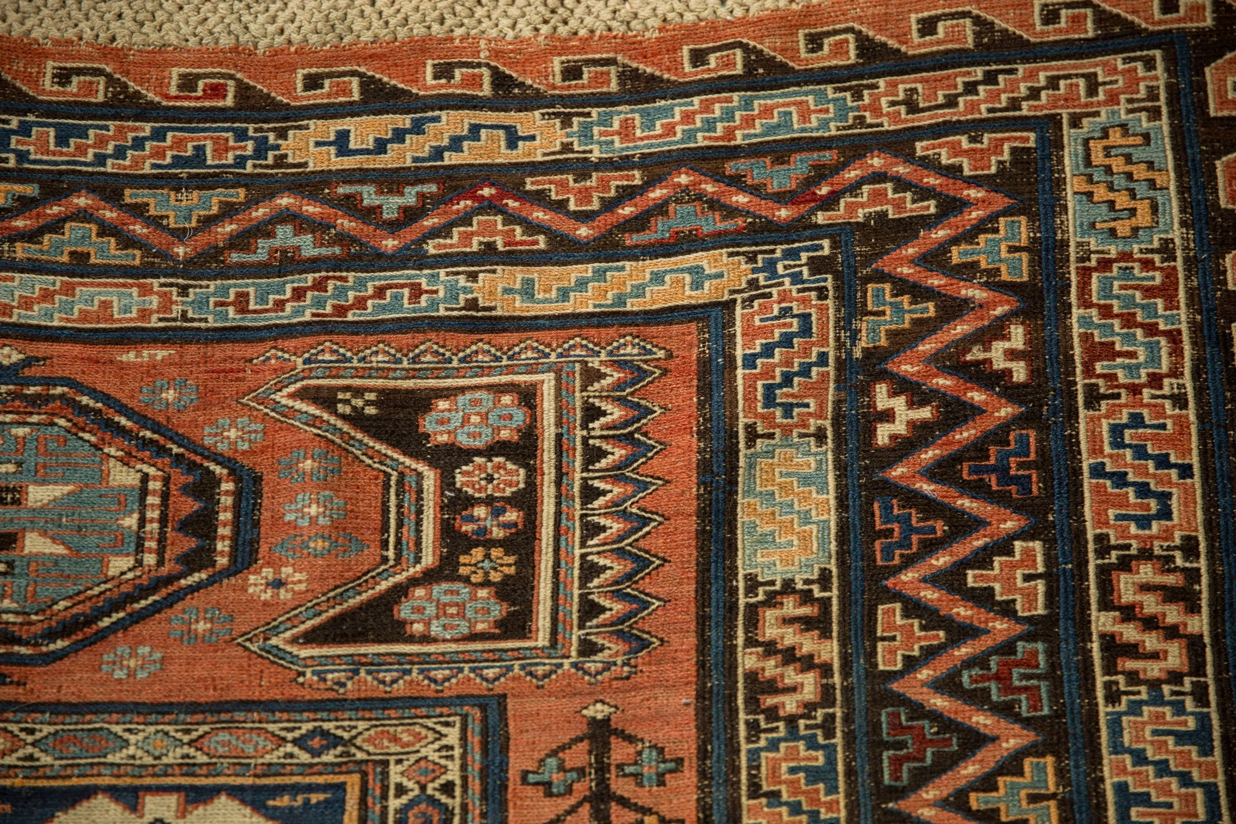 7x10.5 Antique Soumac Design Carpet - Image 3